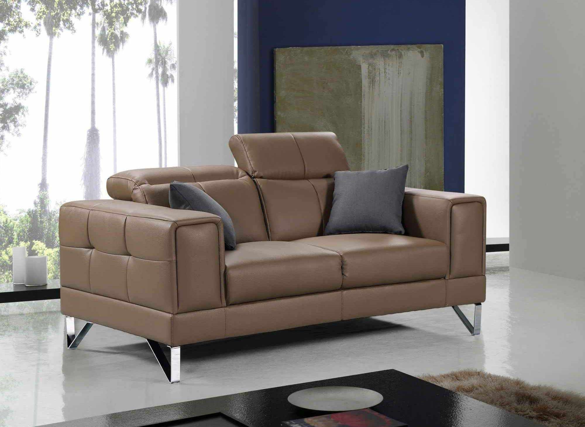 Canapé design 2 places taupe PENELOPE