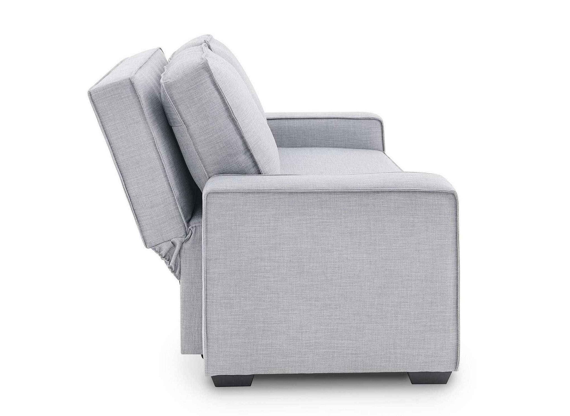 Canapé 3 places convertible en tissu gris clair JAMES