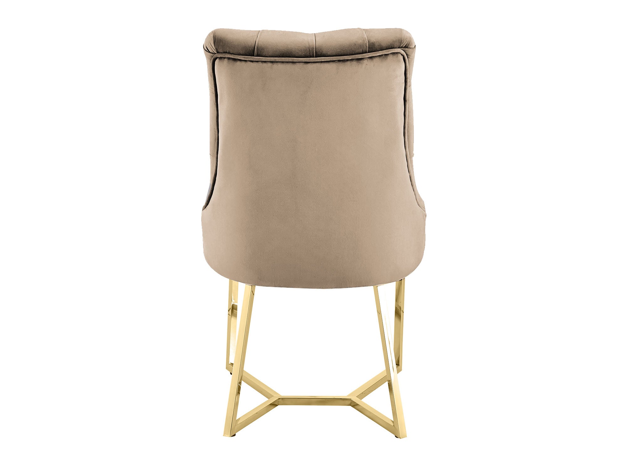 Lot de 2 chaises en velours beige pieds en métal doré KIERA
