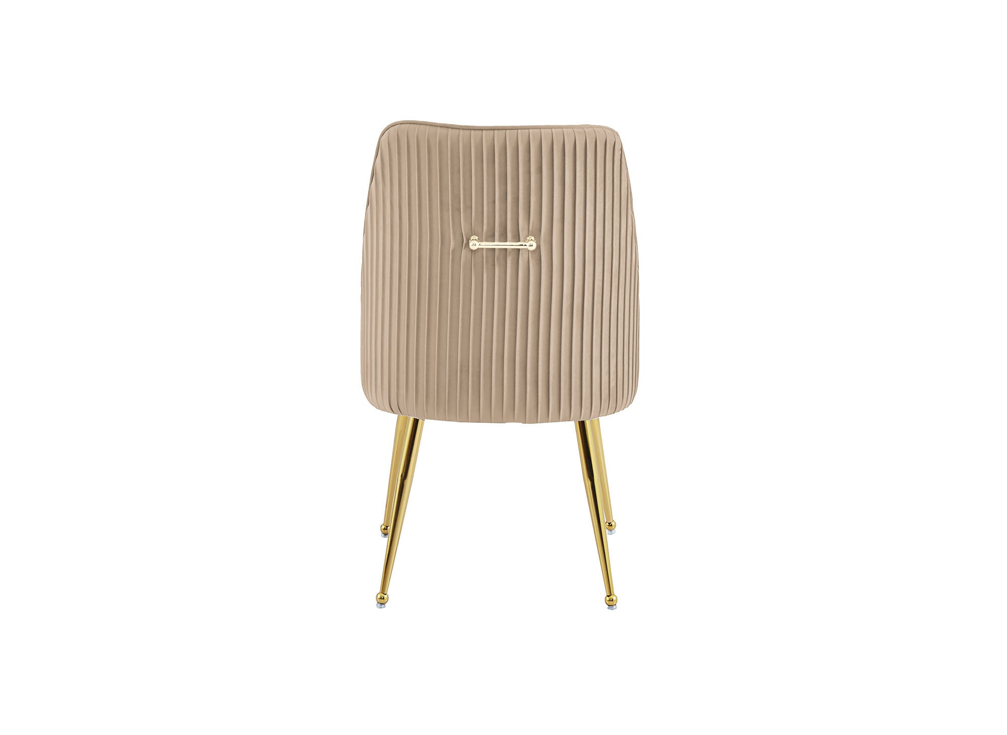 Lot de 2 chaises en velours beige pieds en métal doré DORY