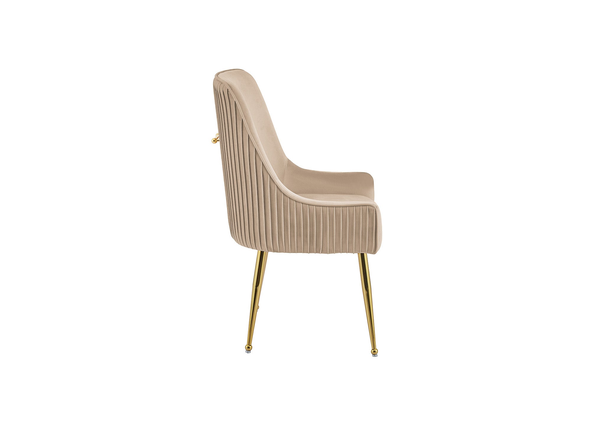 Lot de 2 chaises en velours beige pieds en métal doré DORY