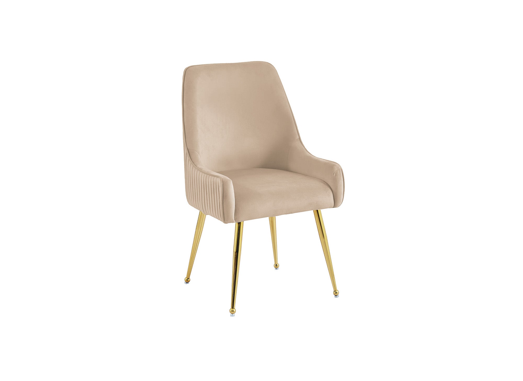 Lot de 2 chaises en velours beige pieds en métal doré DORY