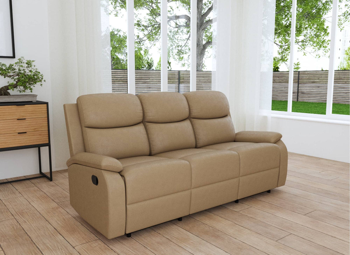 Canapé relax effet simili cuir camel 3 places JACOB