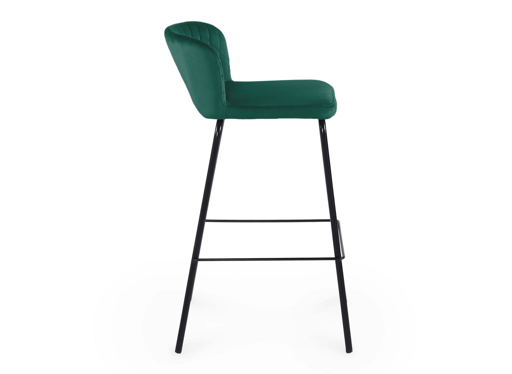 Lot de 2 tabourets de bar design en velours vert BOSCO