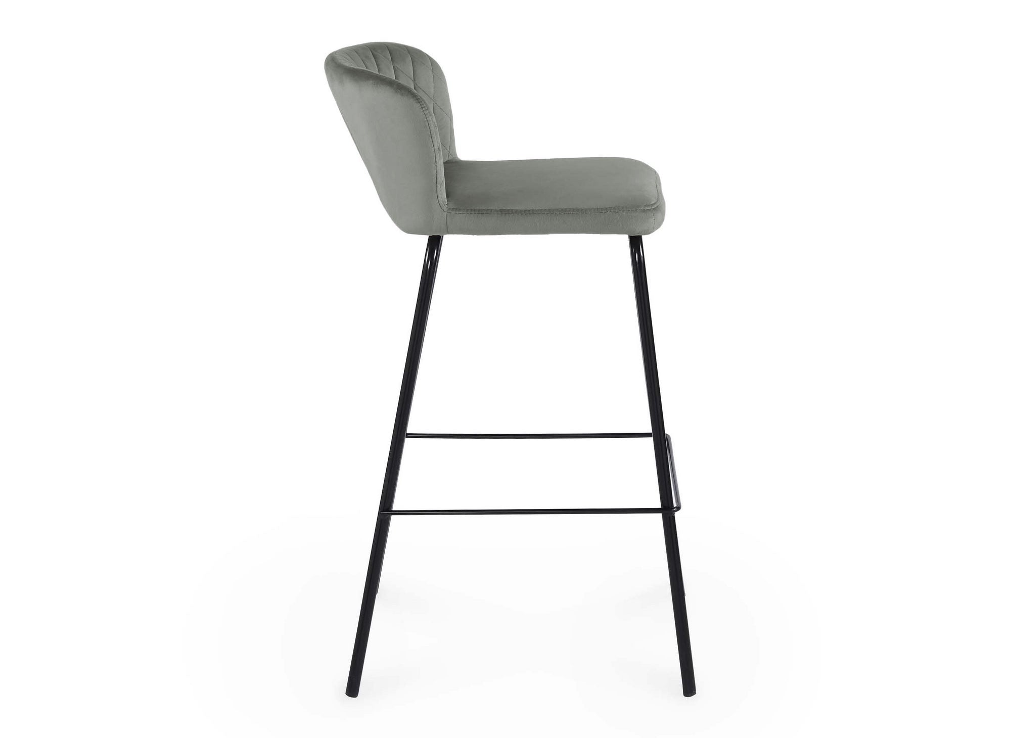 Lot de 2 tabourets de bar design en velours gris BOSCO