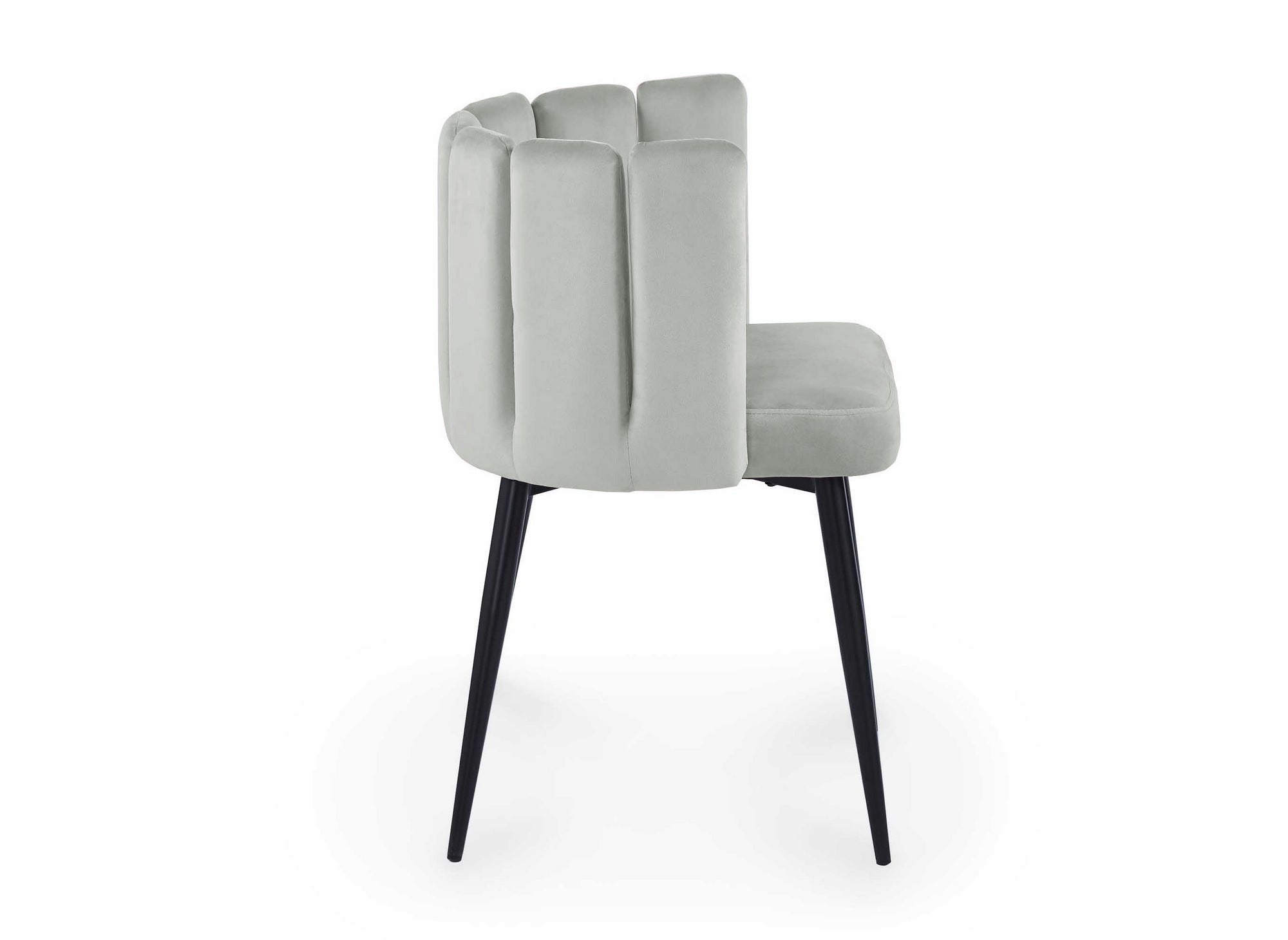 Lot de 2 chaises design en velours gris DEBBY