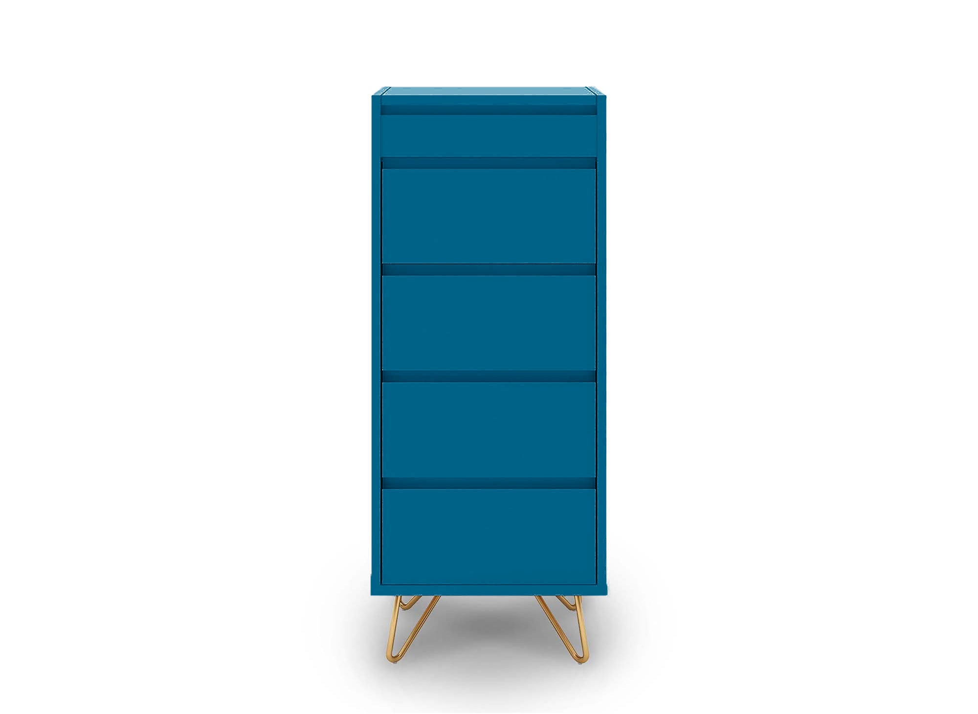 Commode 4 tiroirs bleu canard avec coiffeuse intégrée DARINA