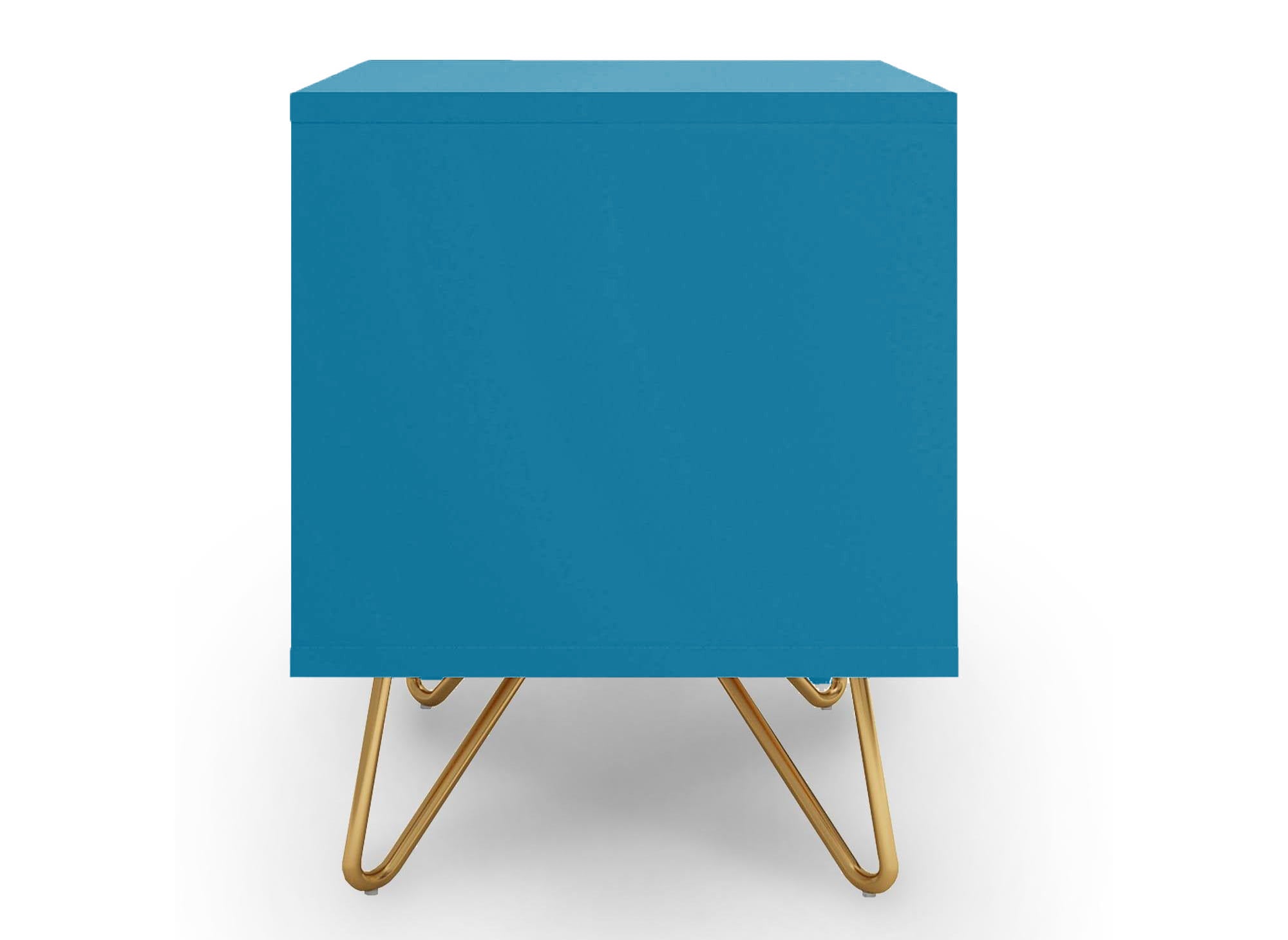 Table de chevet 2 tiroirs bleu canard DARINA