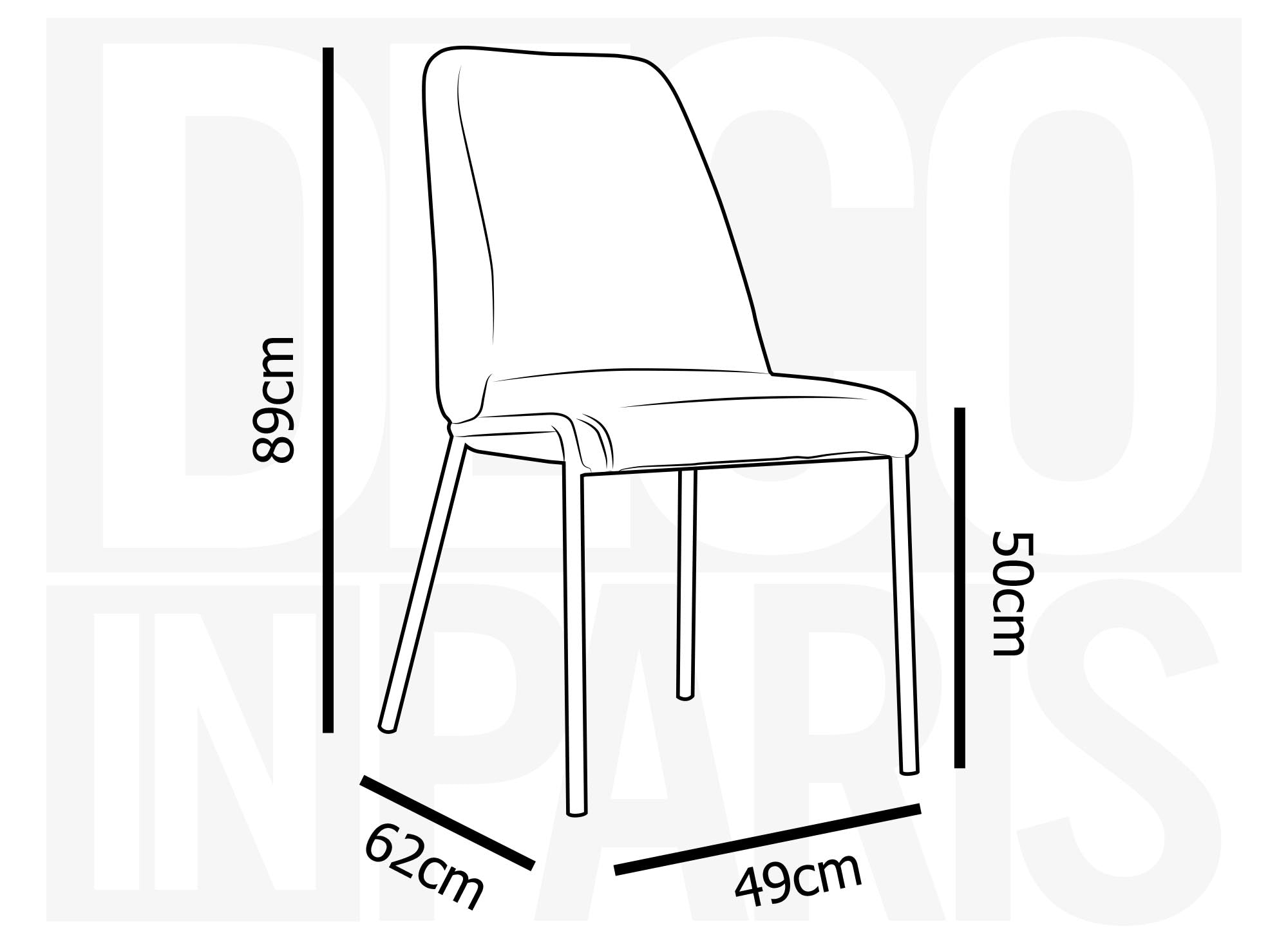 Lot de 2 chaises en tissu gris APRIL