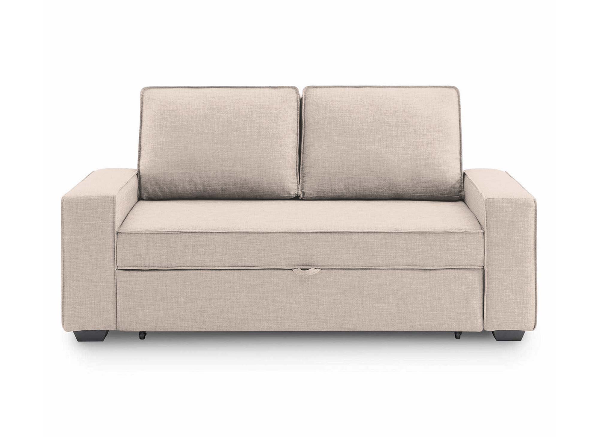 Canapé 3 places convertible en tissu beige JAMES