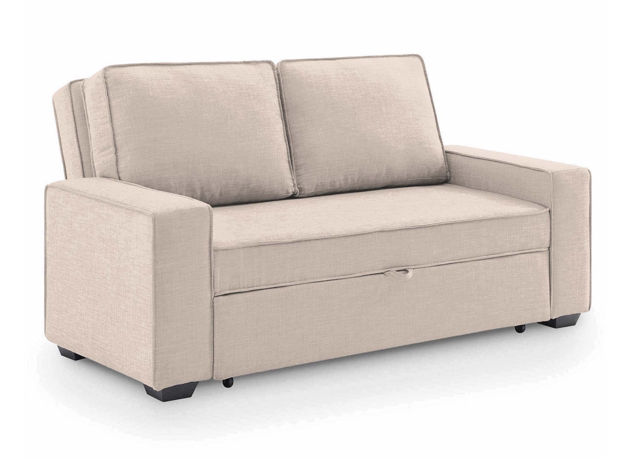 Canapé 3 places convertible en tissu beige JAMES