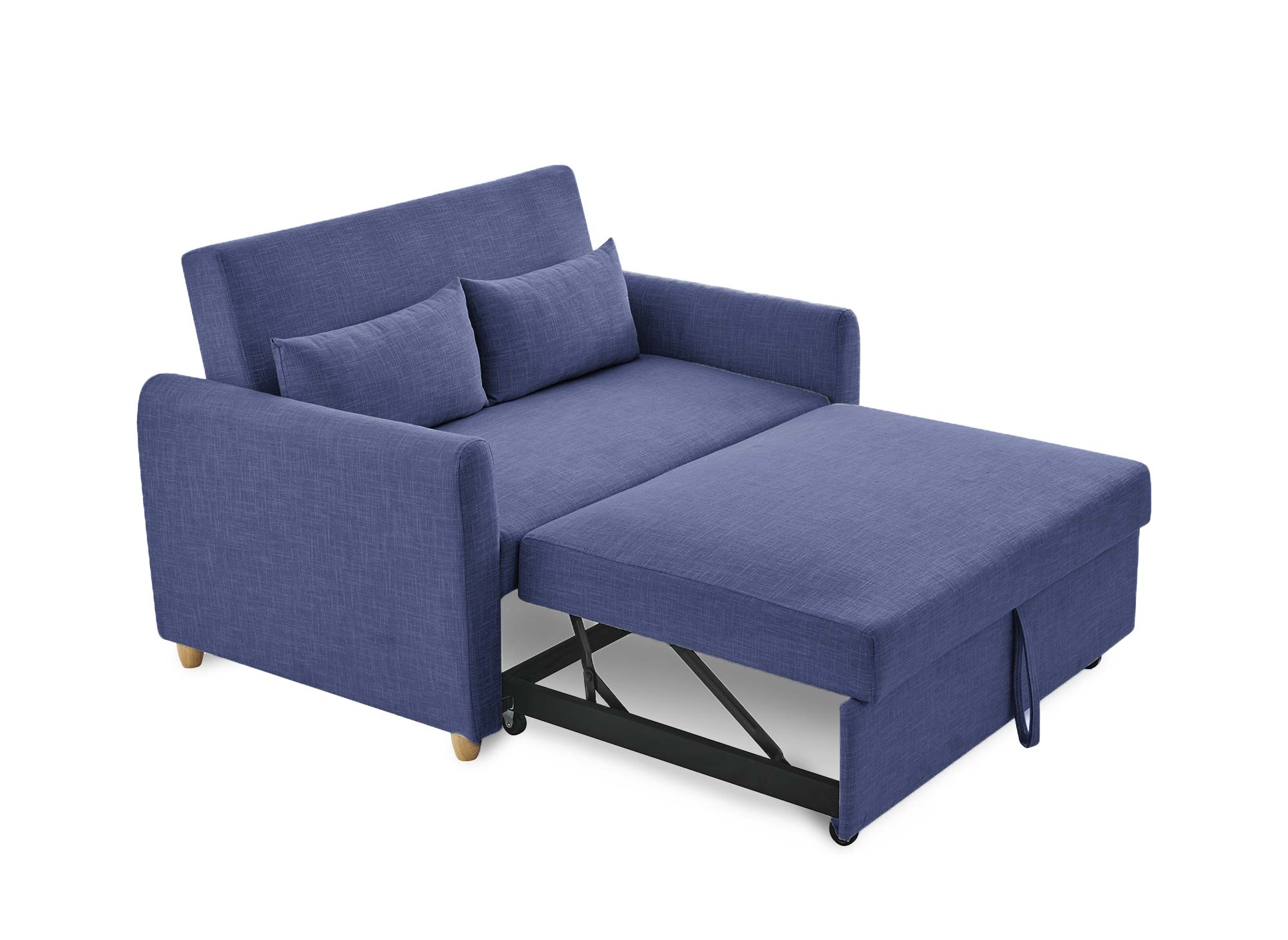 Canapé convertible scandinave en tissu bleu KALAYA