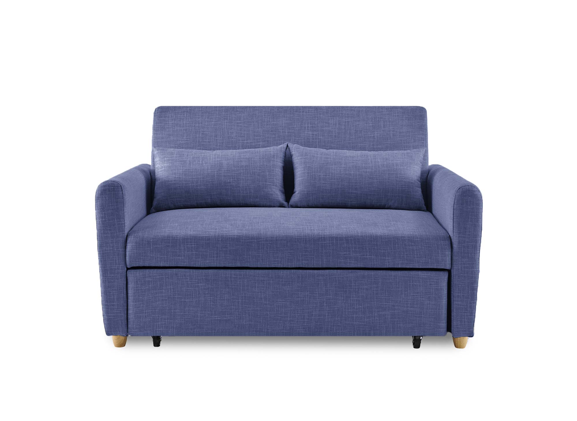 Canapé convertible scandinave en tissu bleu KALAYA