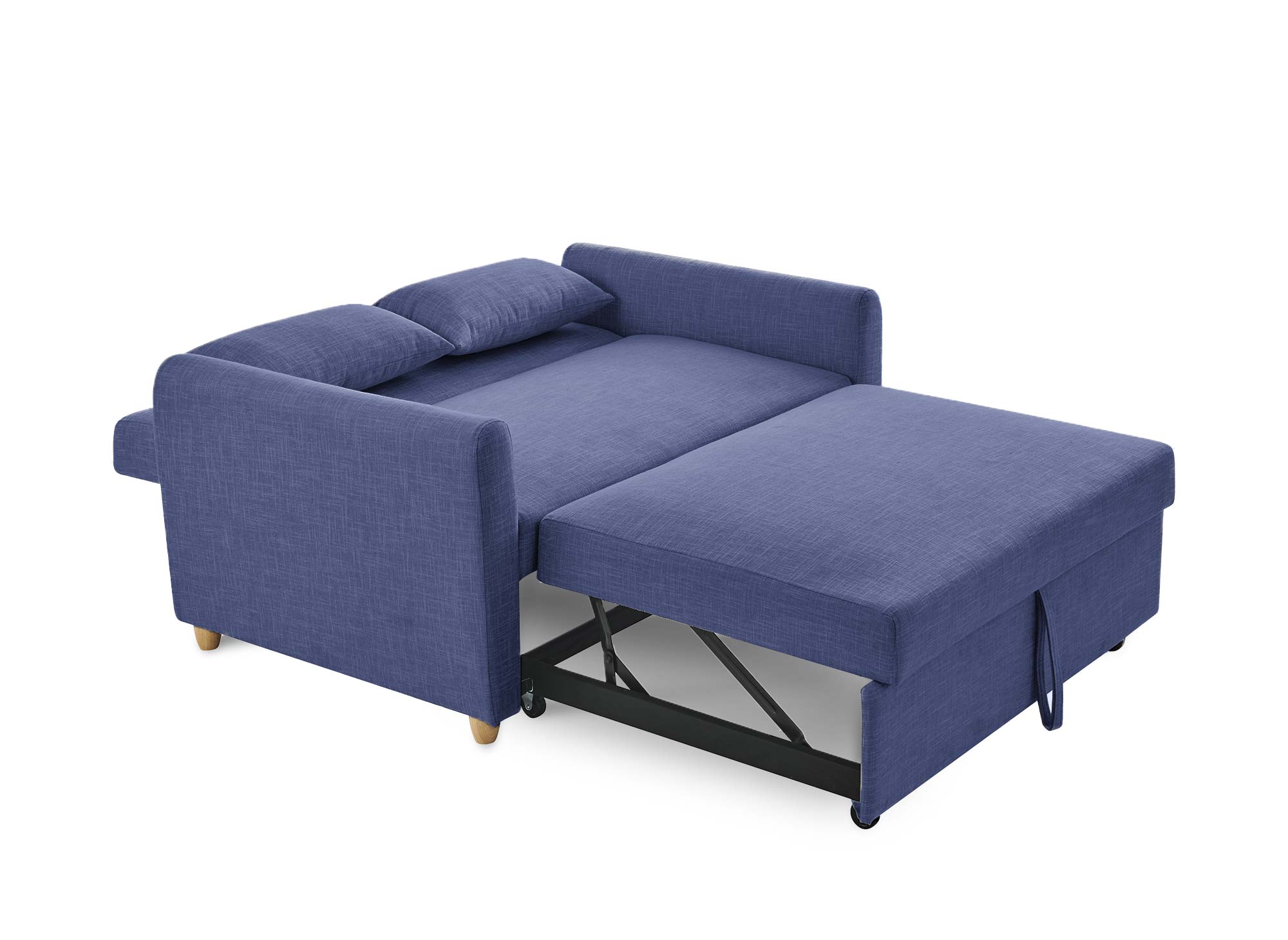 Canapé convertible scandinave en tissu bleu KALAYA