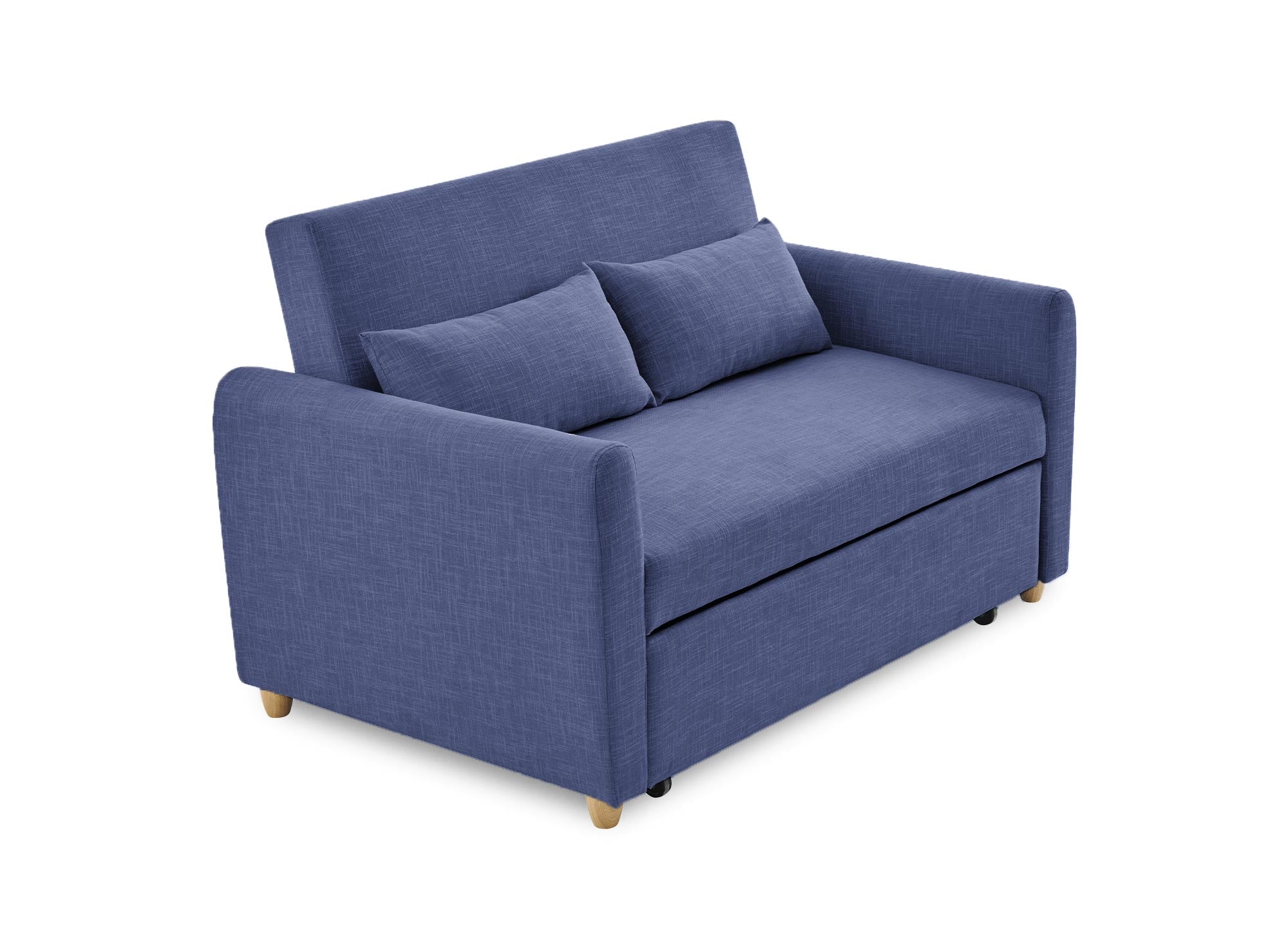 Canapé convertible scandinave en tissu bleu KALAYA