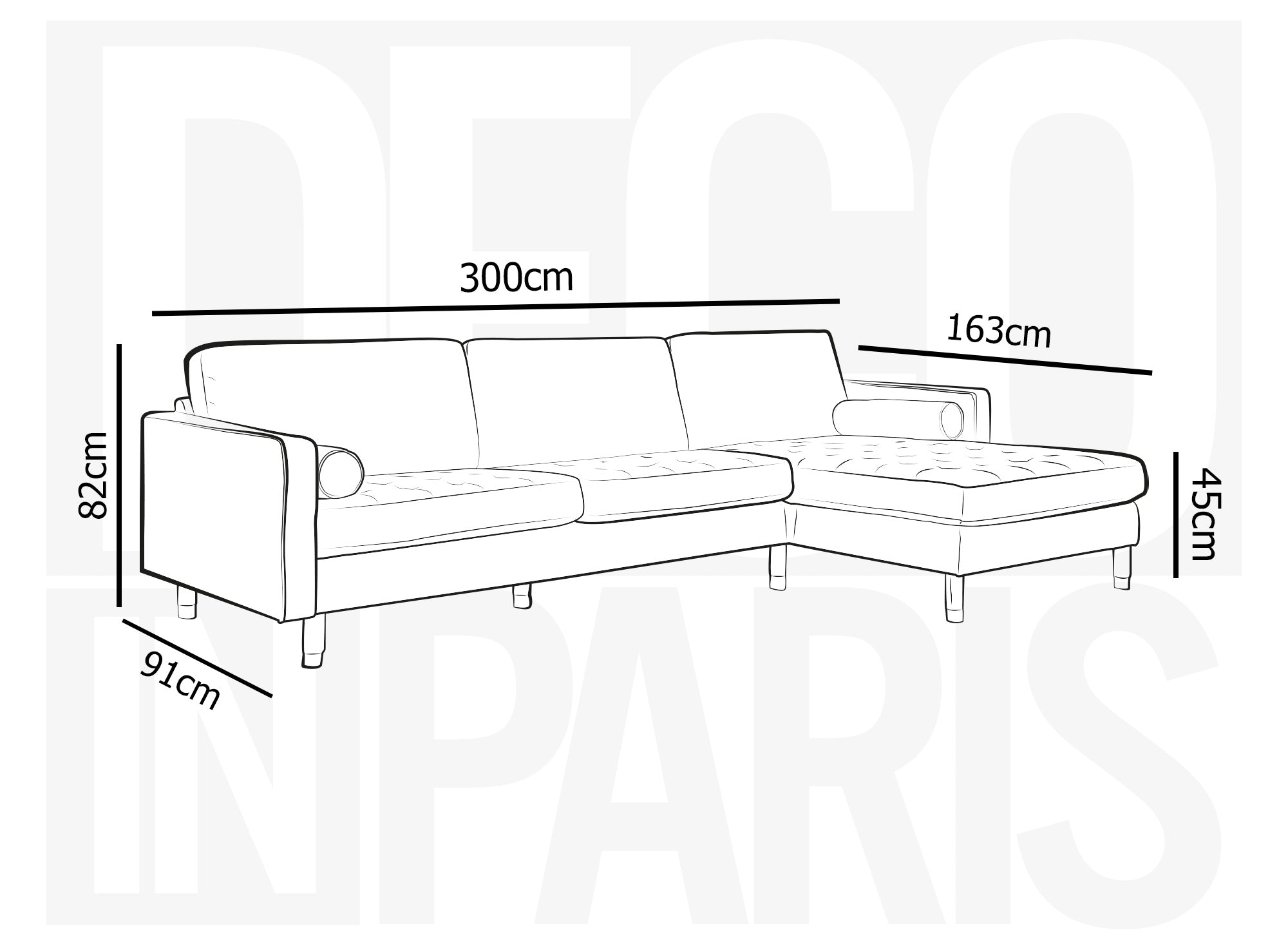 Canapé d'angle scandinave en velours vert doré SALAMBO - Angle Droit