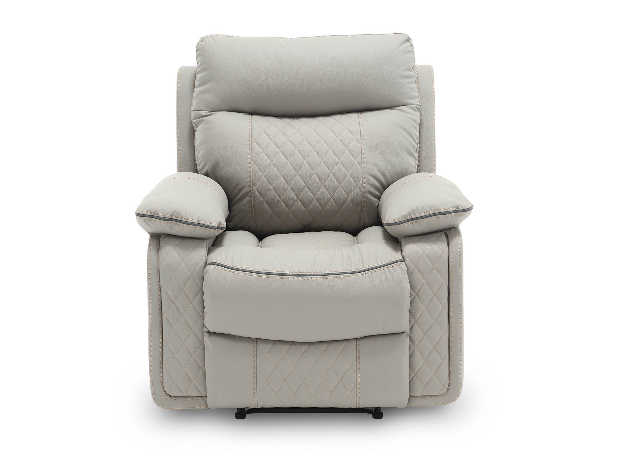 Fauteuil relax électrique en simili cuir gris clair ELISE