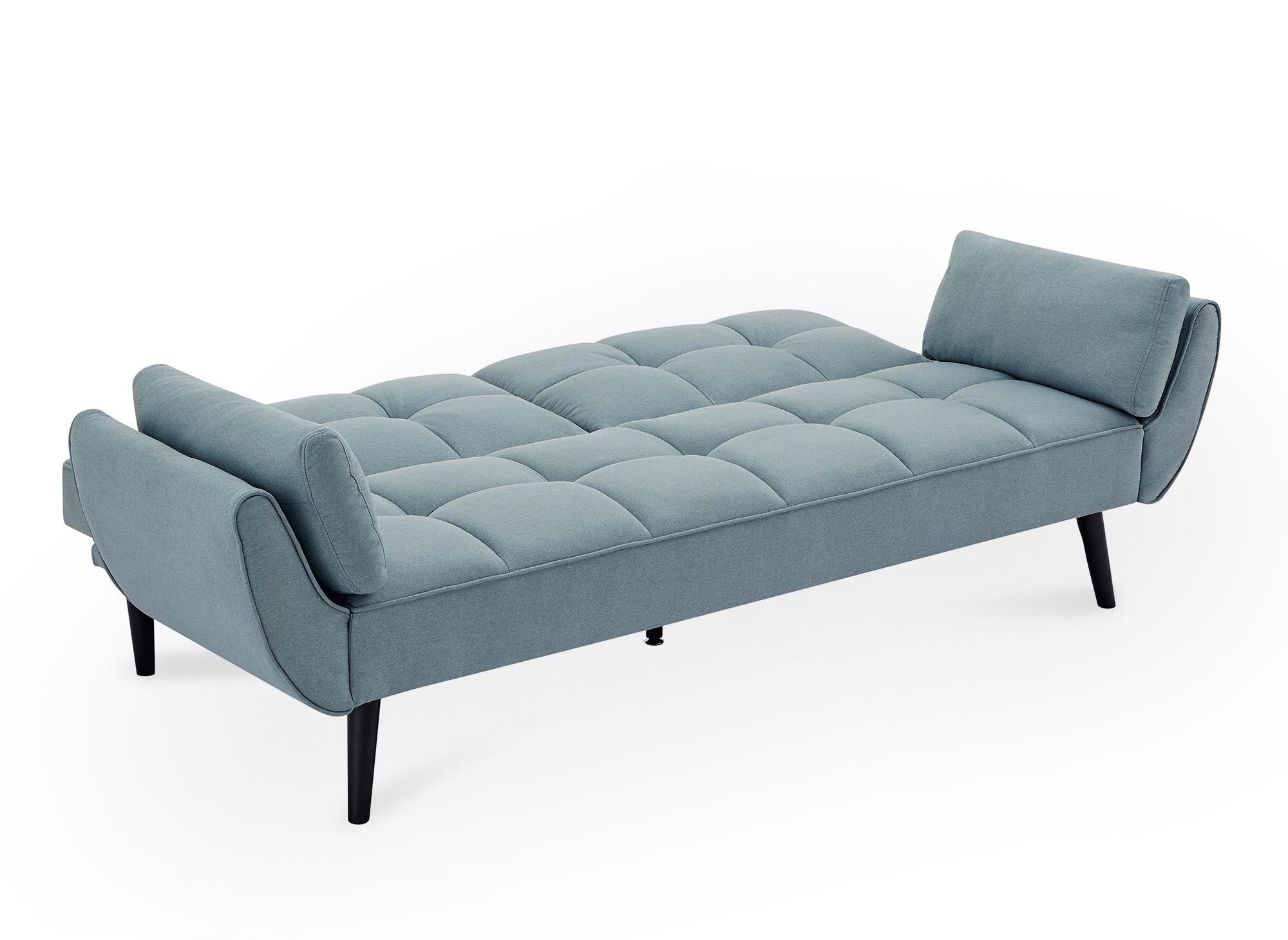 Canapé clic clac 3 places en tissu bleu aqua NARA