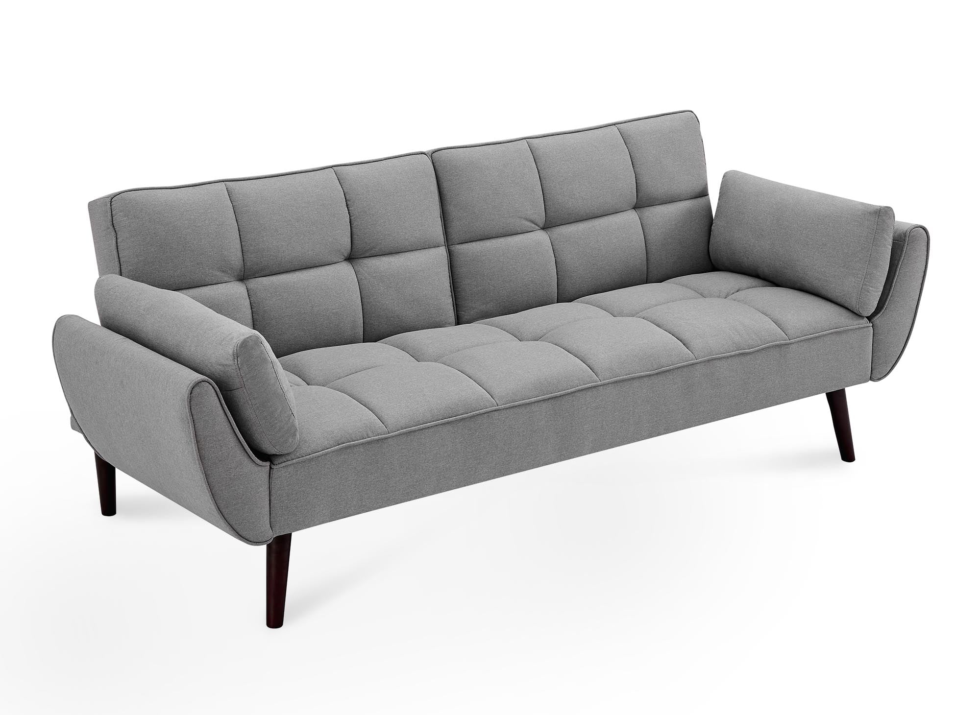 Canapé clic clac 3 places en tissu gris clair NARA