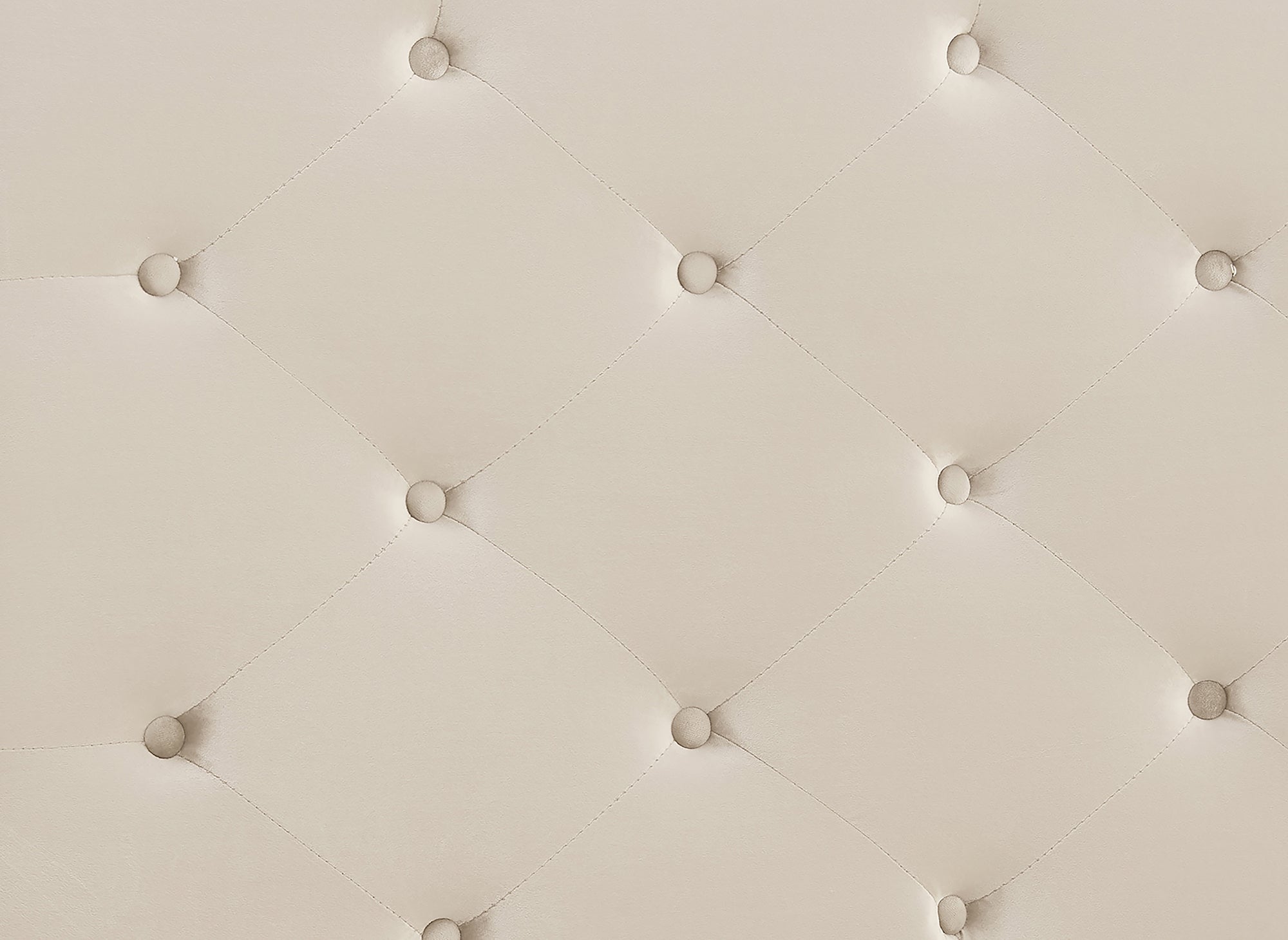 Lit double en velours capitonné beige MAREVA 140x190 cm