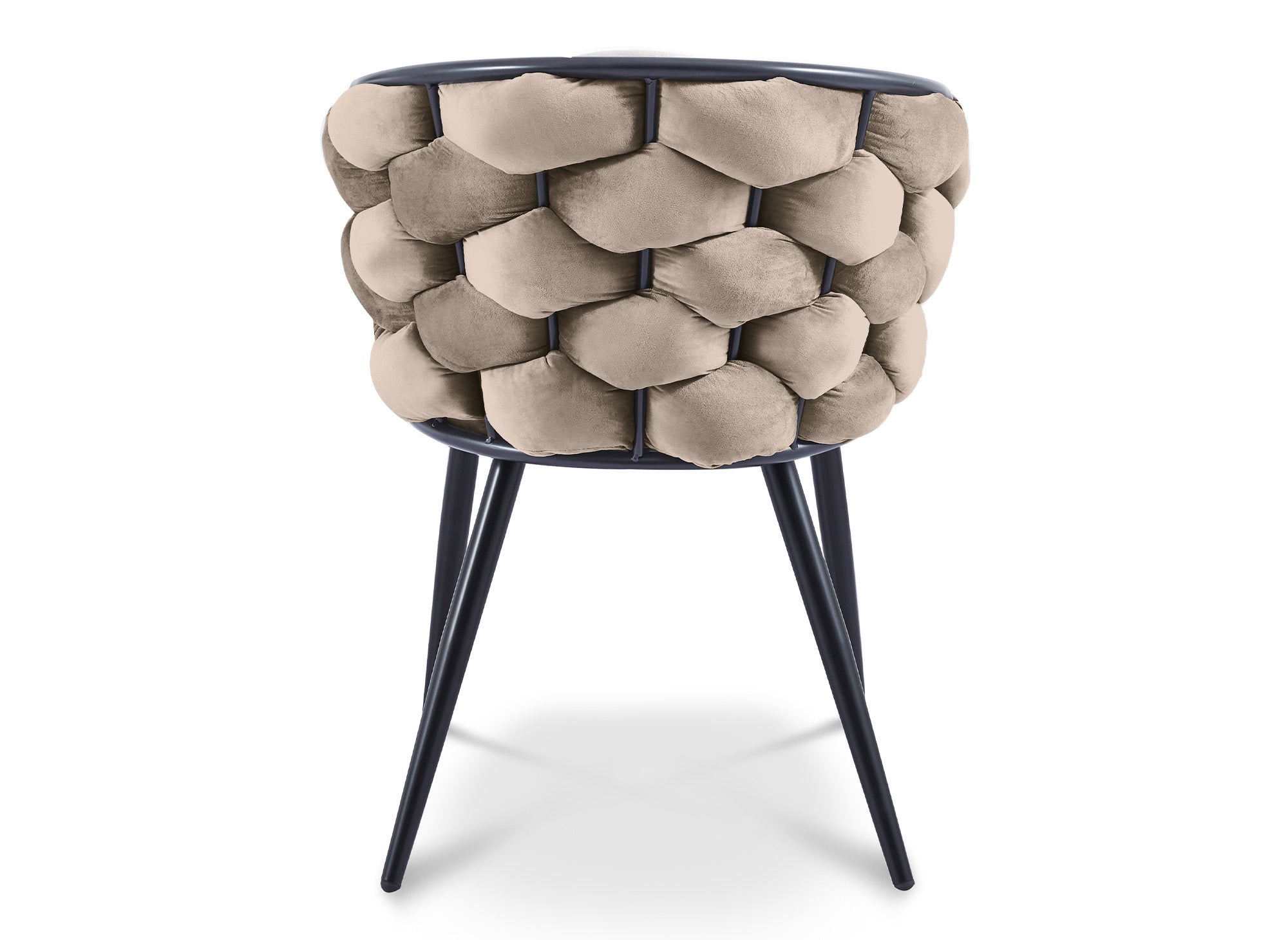 Lot de 2 chaises en velours taupe pieds en métal noir CECILE