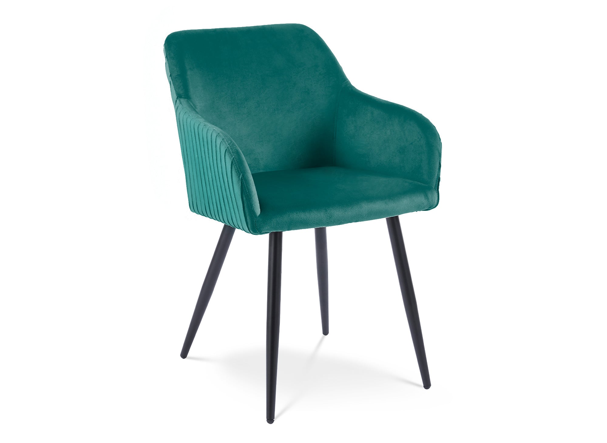 Lot de 2 chaises en velours vert pieds en métal noir DEVOR
