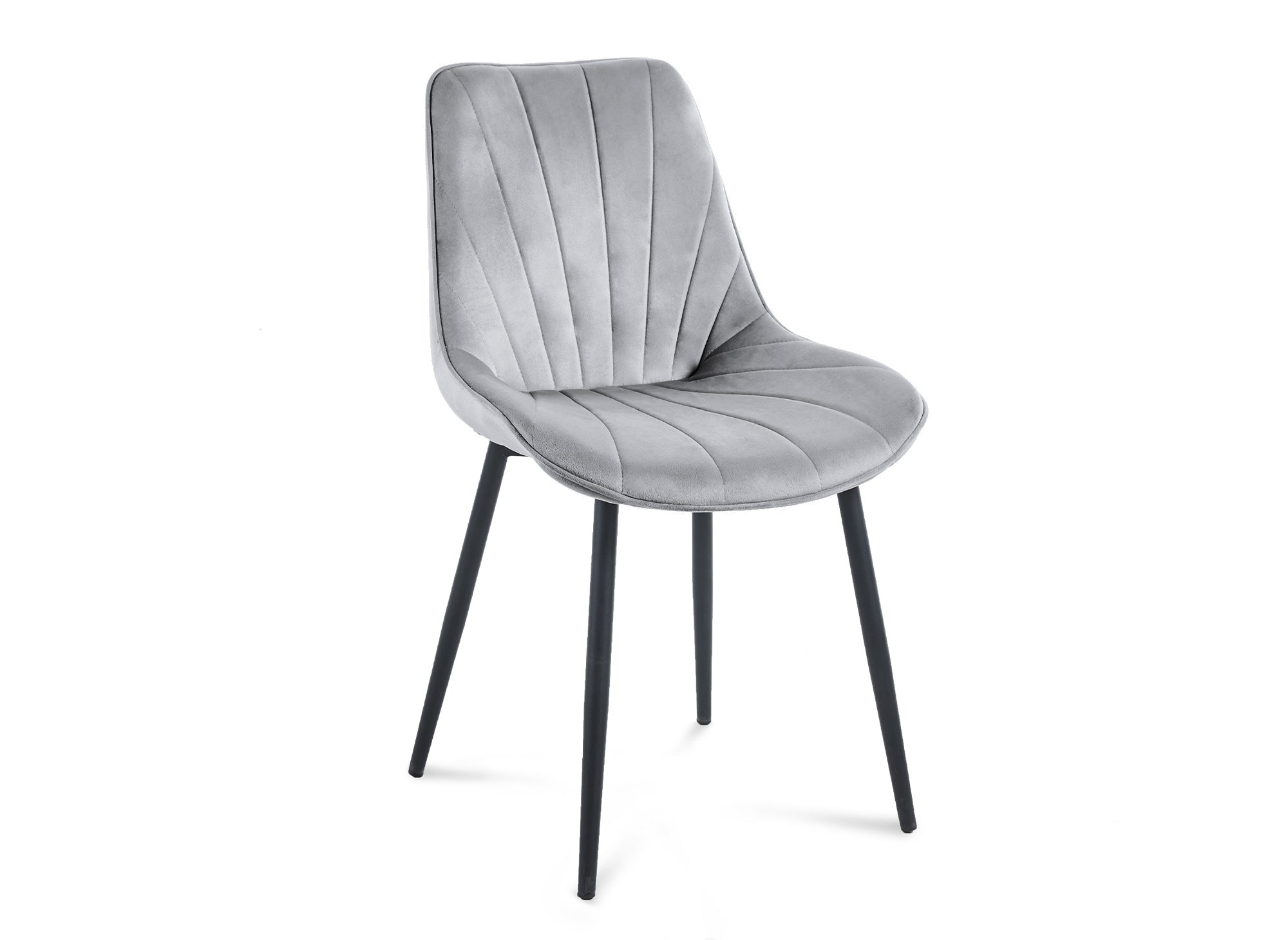 Lot de 4 chaises design en velours gris ELOVA