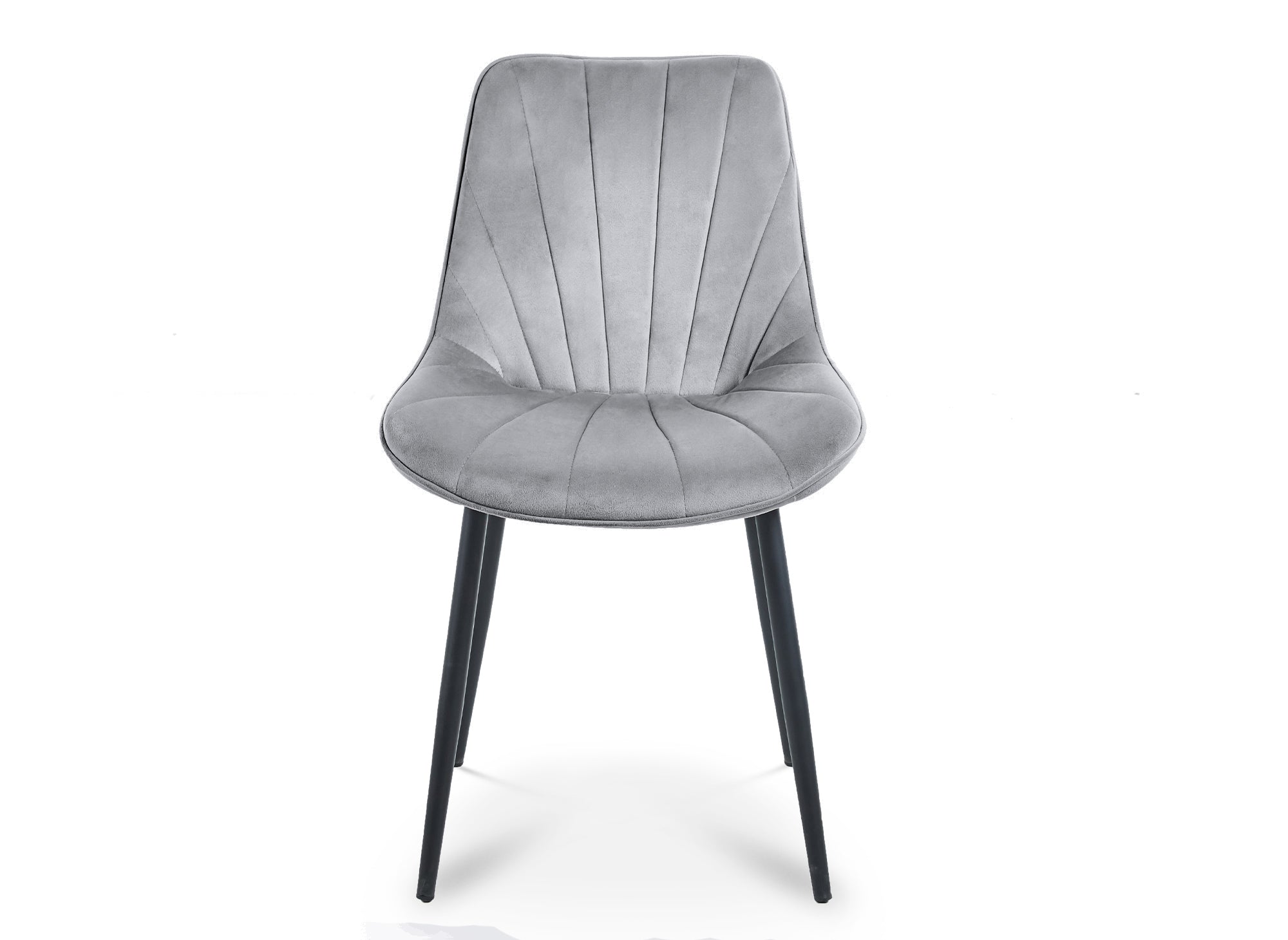 Lot de 4 chaises design en velours gris ELOVA