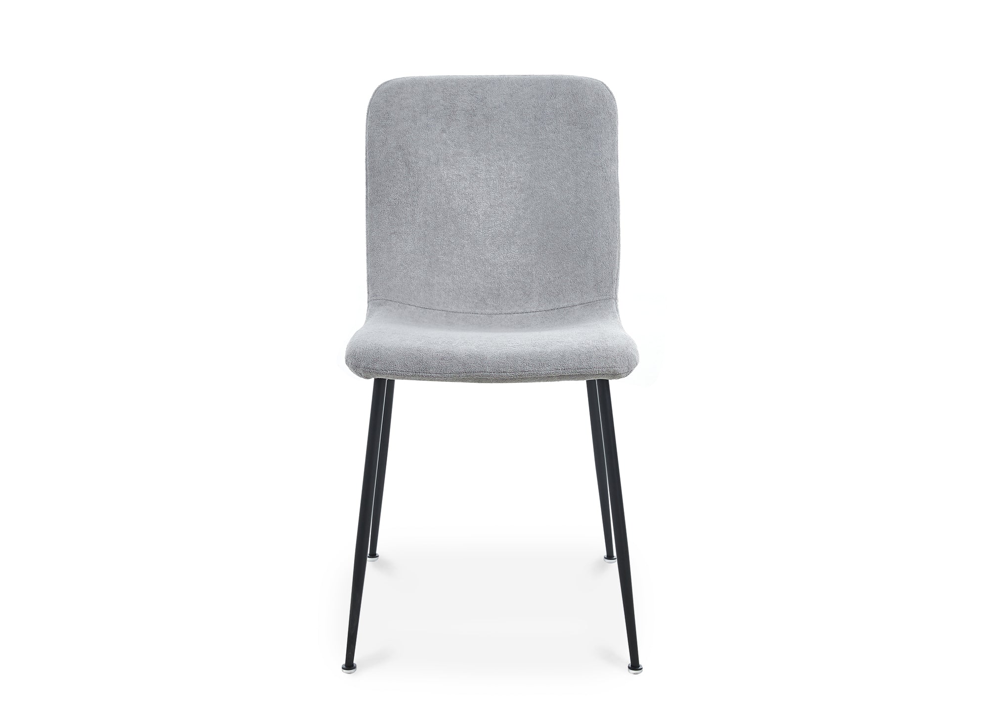 Lot de 4 chaises en tissu gris clair CHERYL