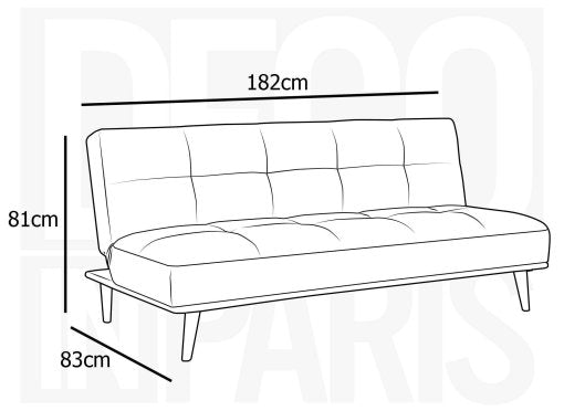 Banquette clic clac scandinave 3 places noir JESSY