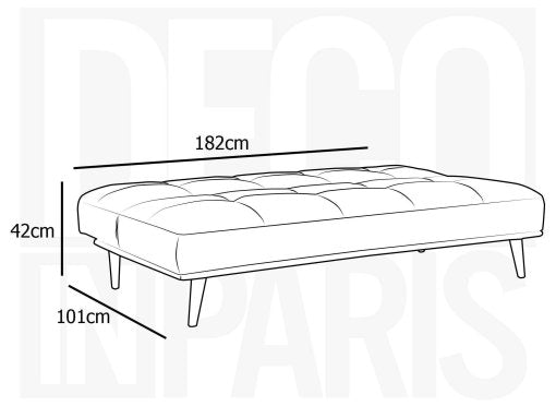 Banquette clic clac scandinave 3 places noir JESSY