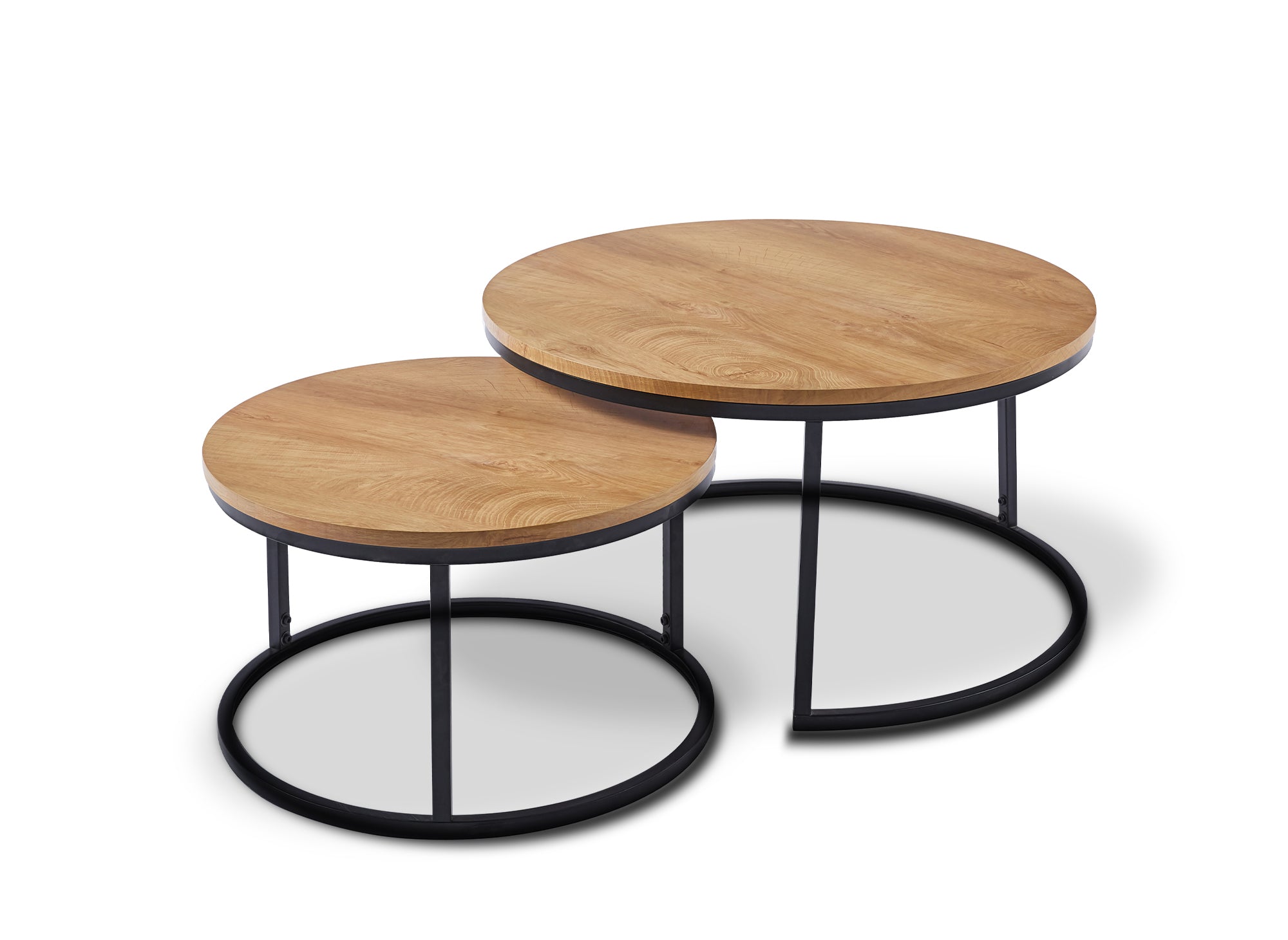 Lot de 2 tables basses gigognes rondes design GEORGIA