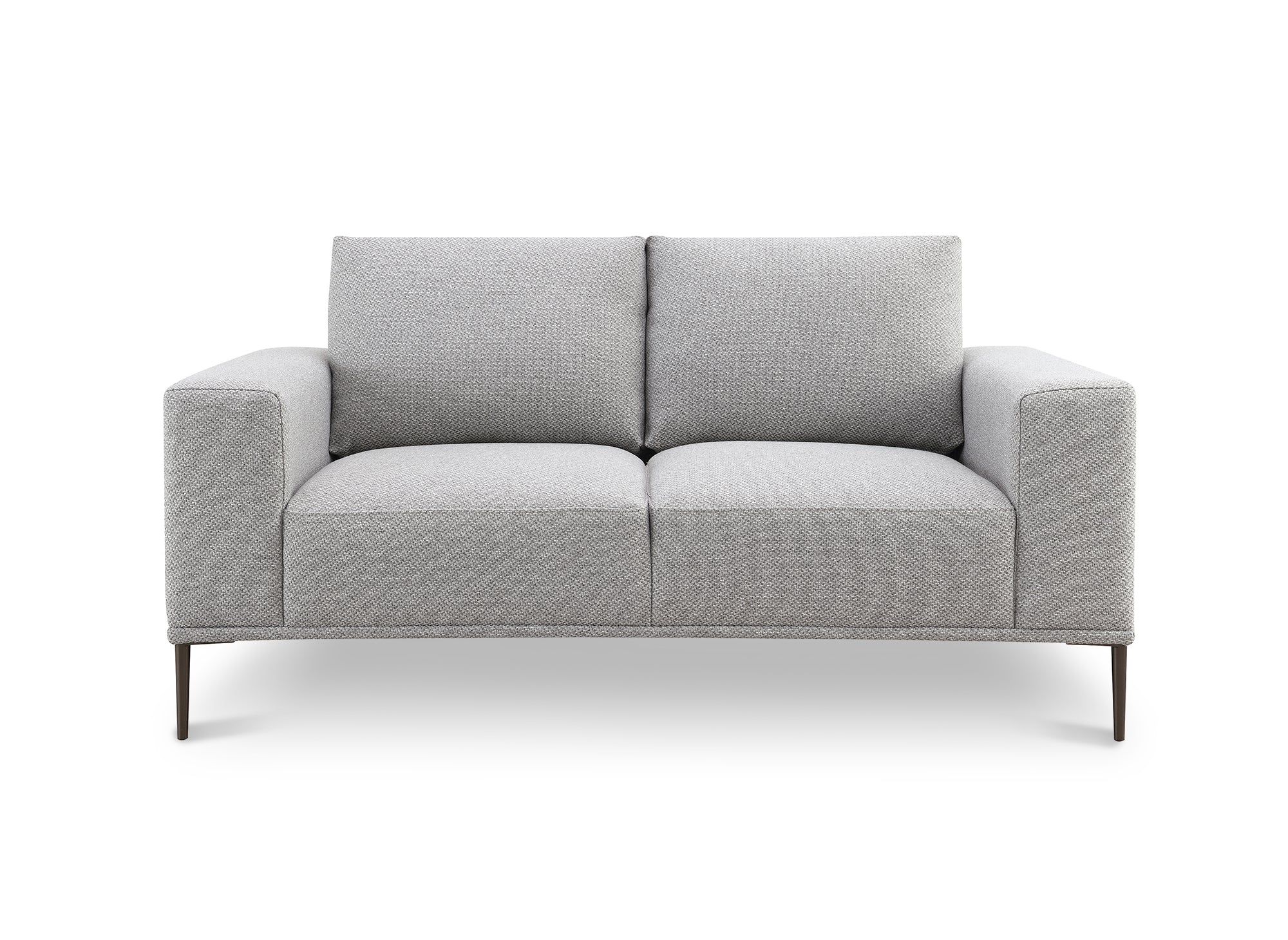 Canapé 2 places en tissu gris clair ARNOLD