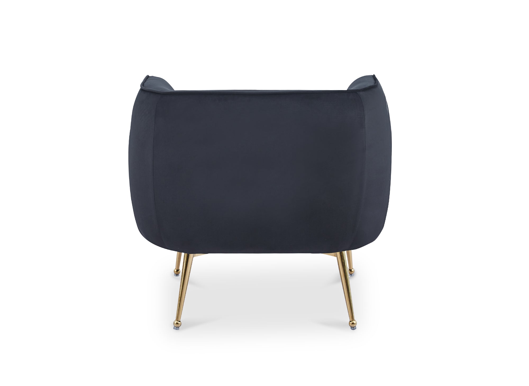 Fauteuil cabriolet en velours noir pieds doré PERRY