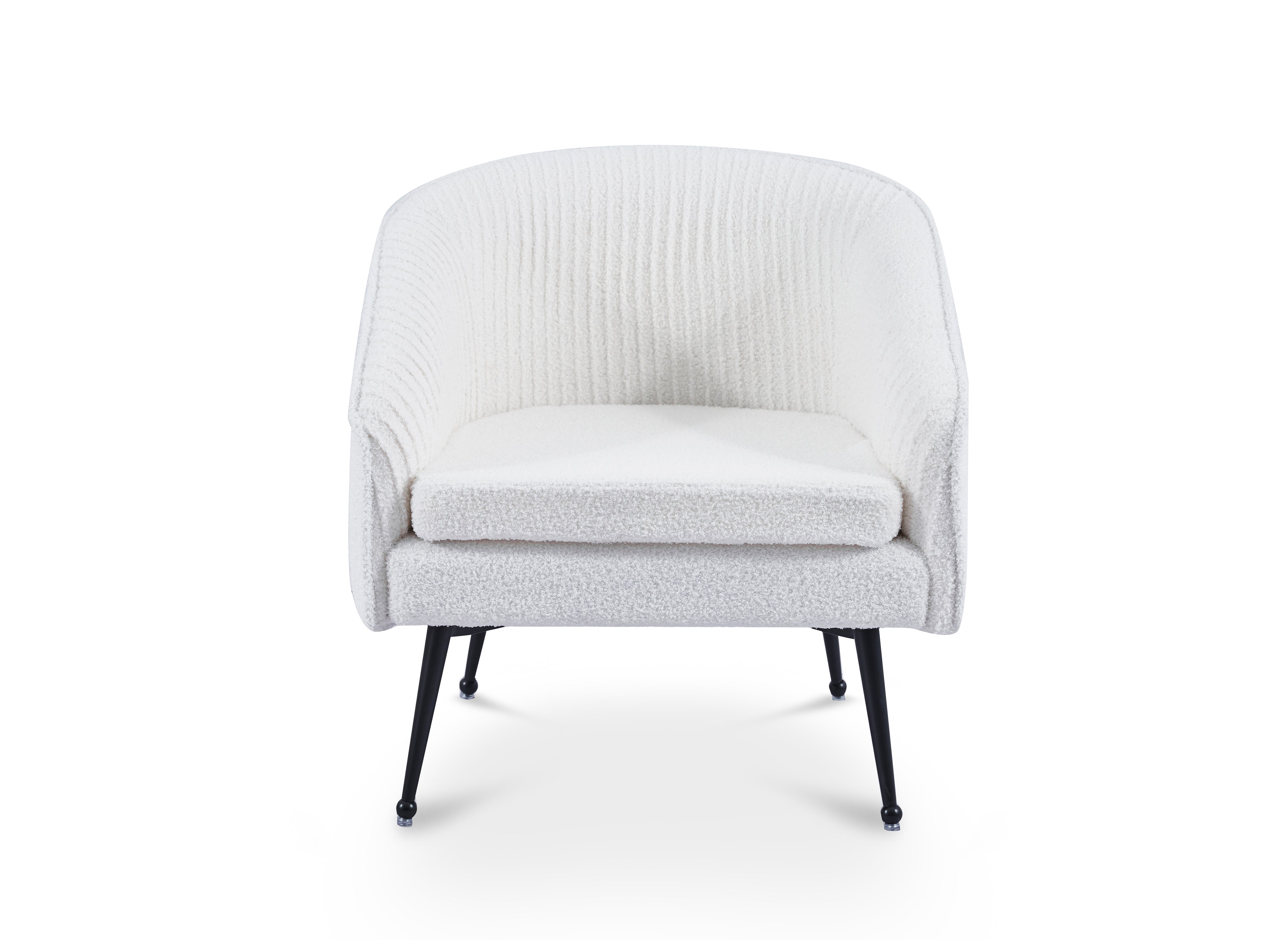 Fauteuil cabriolet tissu bouclette blanc TRECY