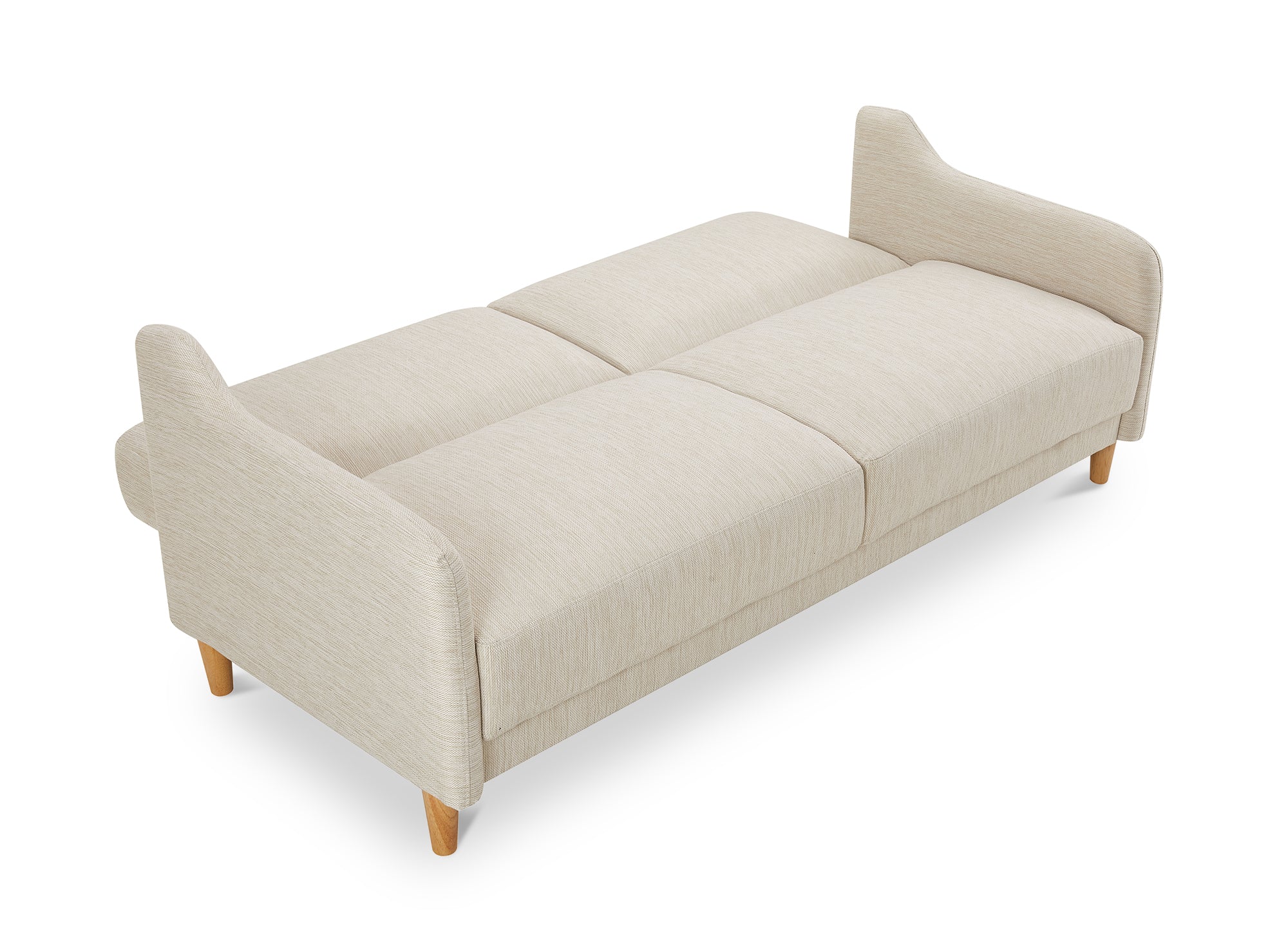Canapé clic clac 3 places en tissu beige MARLON