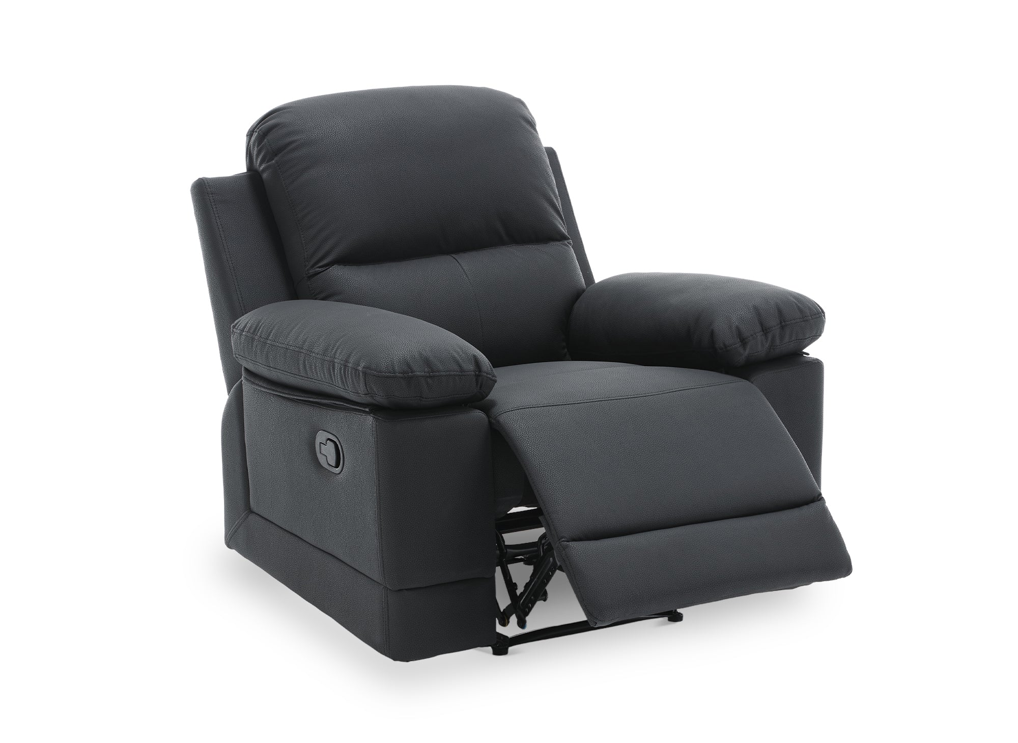 Fauteuil relax manuel en simili cuir noir DANY