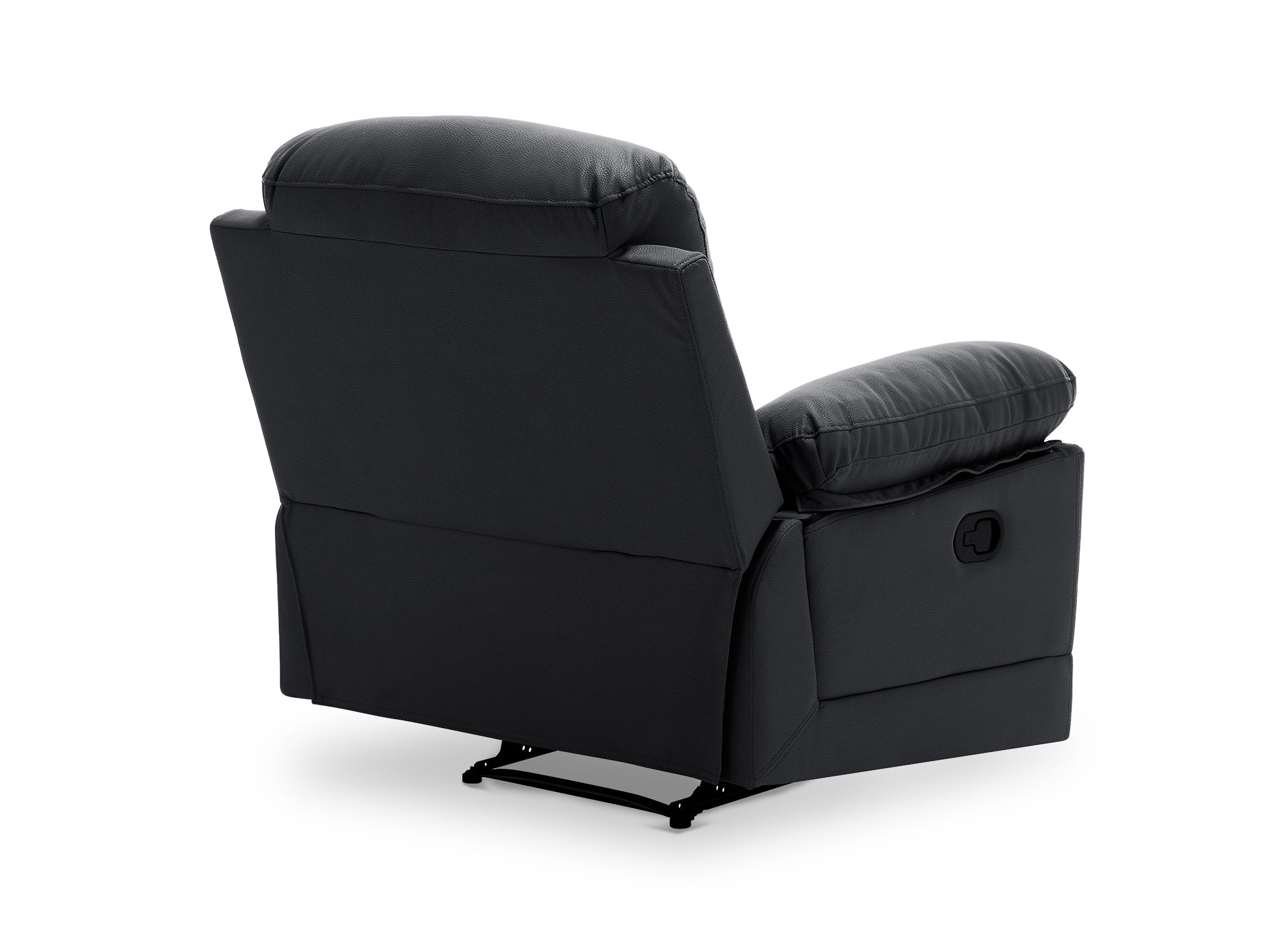 Fauteuil relax manuel en simili cuir noir DANY