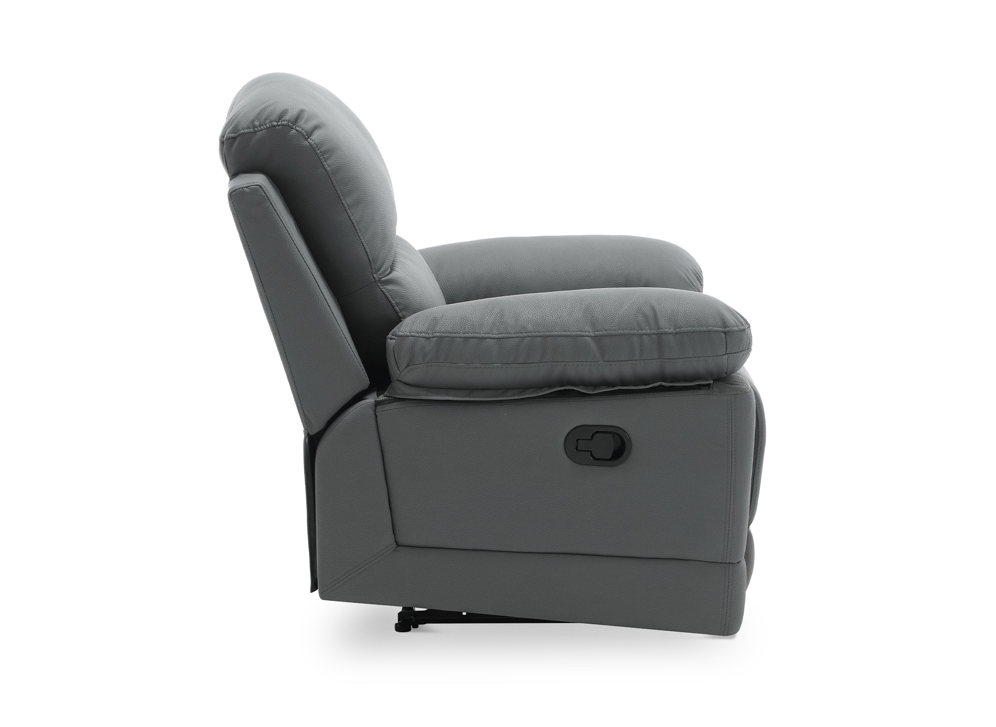 Fauteuil relax manuel en simili cuir gris foncé DANY