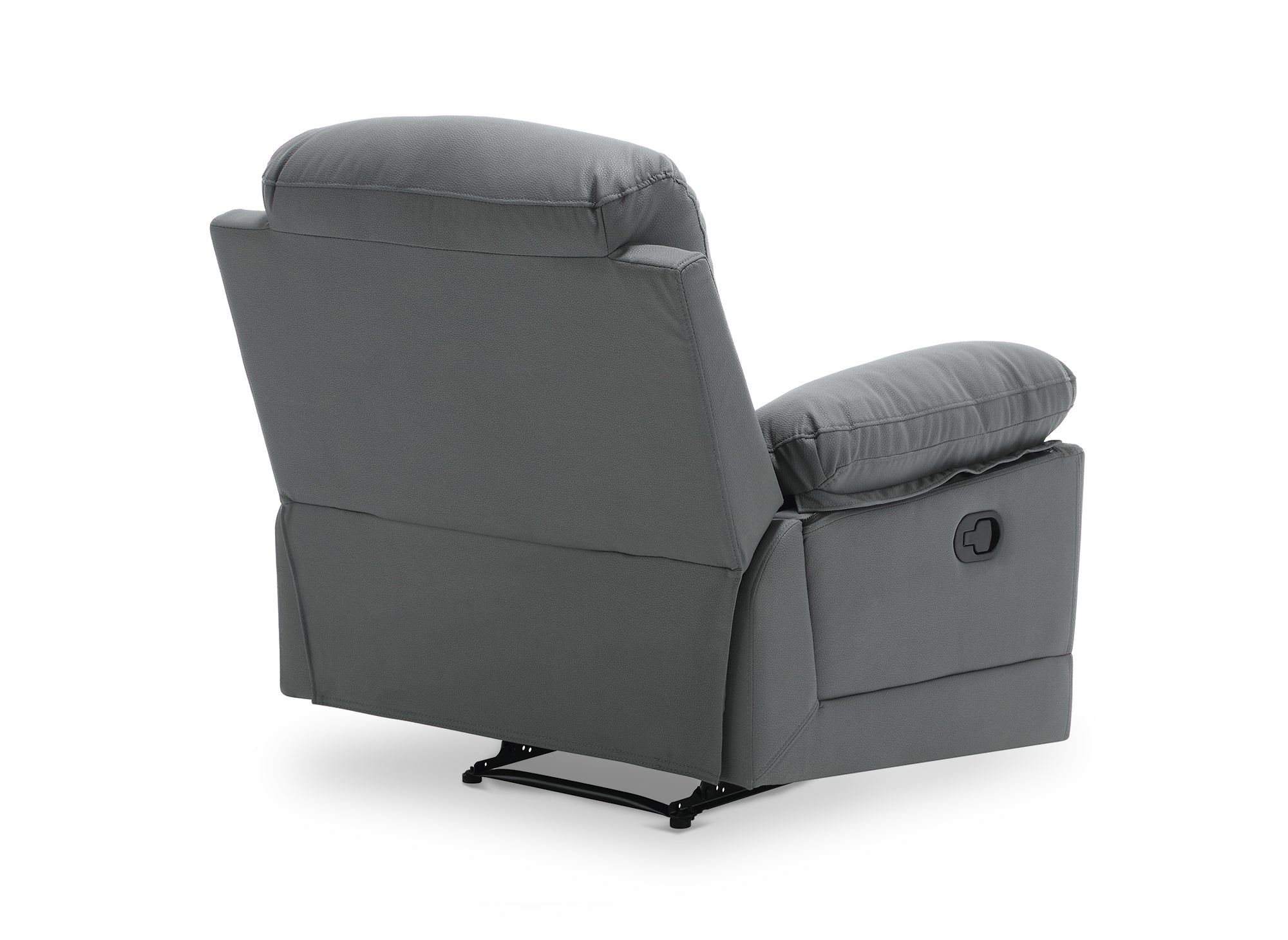 Fauteuil relax manuel en simili cuir gris foncé DANY