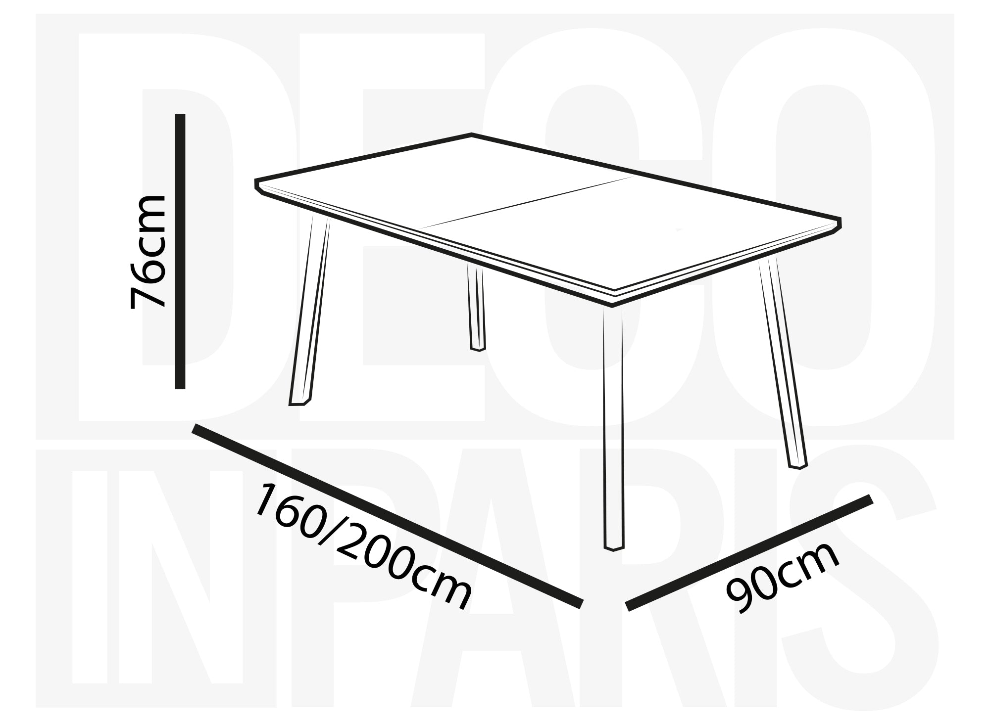 Table à manger rectangulaire extensible pieds métal blanc ELEA