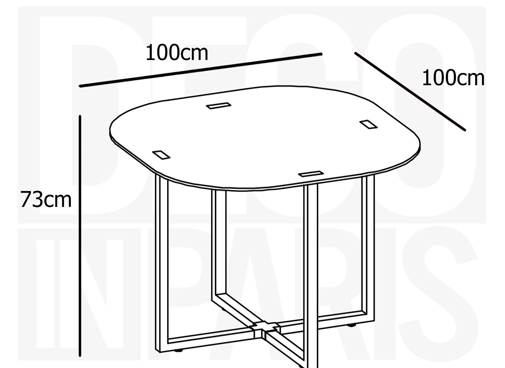 Ensemble table à manger en verre + 4 chaises noires et blanches FLEN