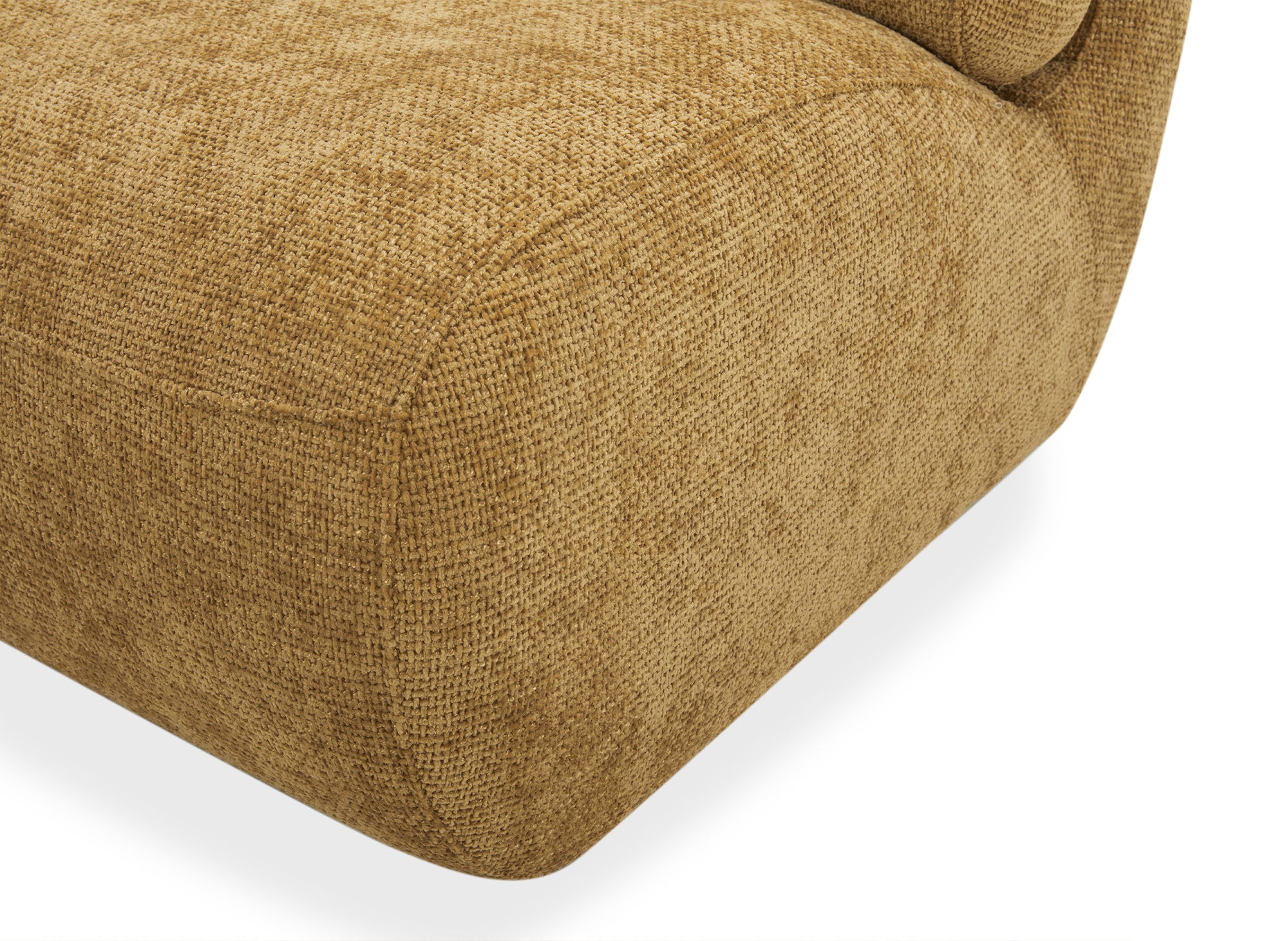 Fauteuil pivotant en velours chiné jaune TANGO