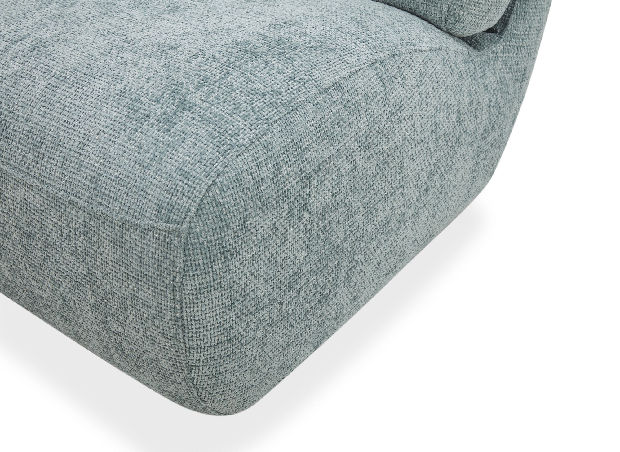 Fauteuil pivotant en velours chiné vert d'eau TANGO