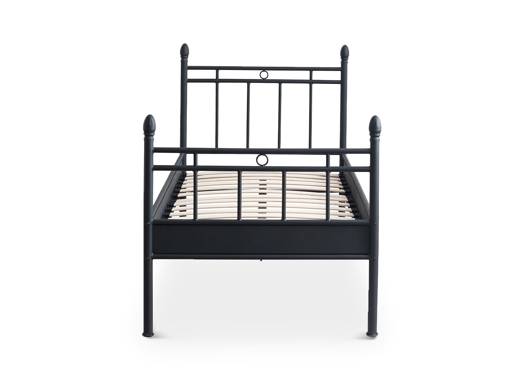 Lit simple en métal noir KADY 90 x 190 cm