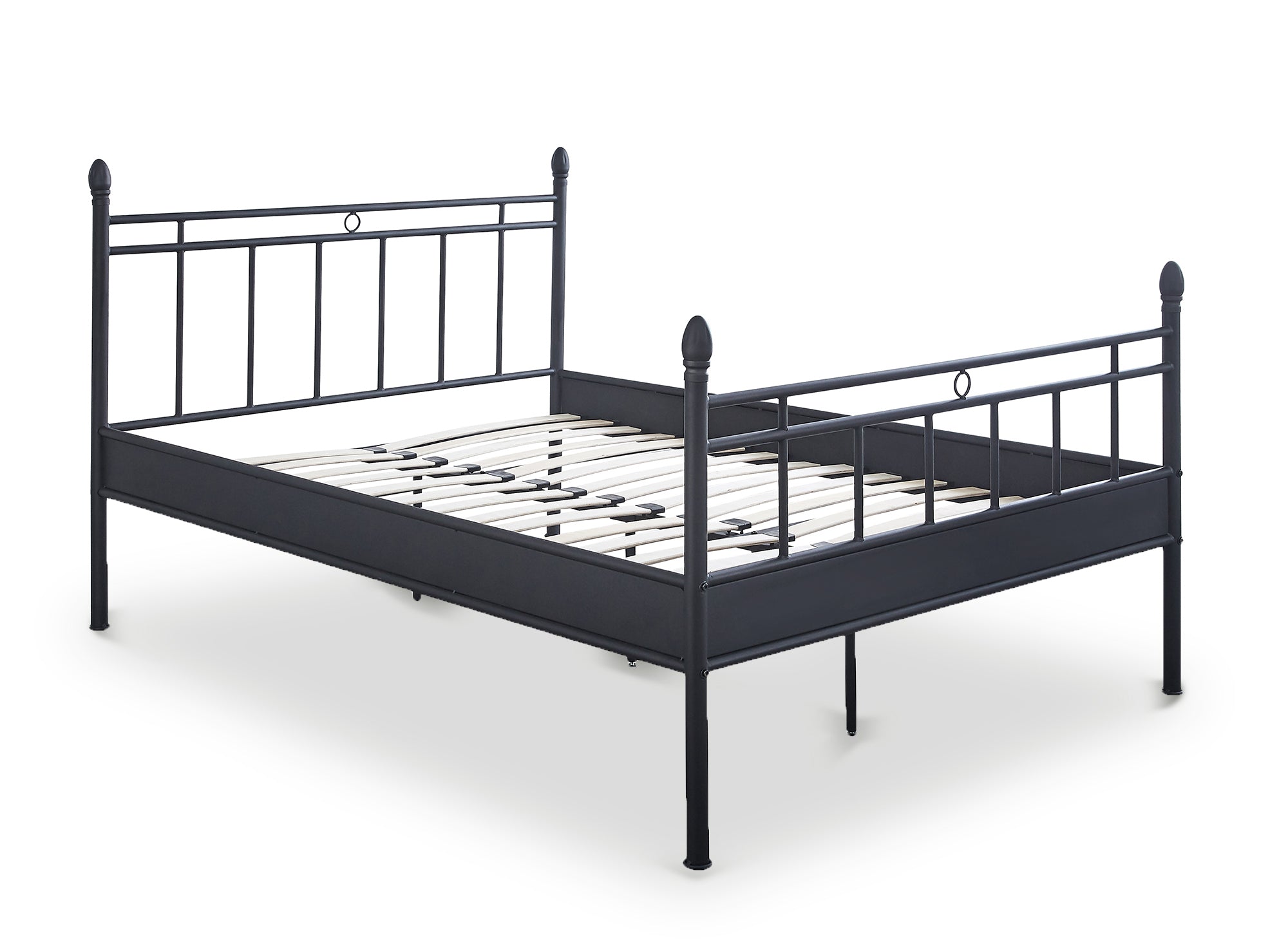 Lit double en métal noir KADY 160 x 200 cm