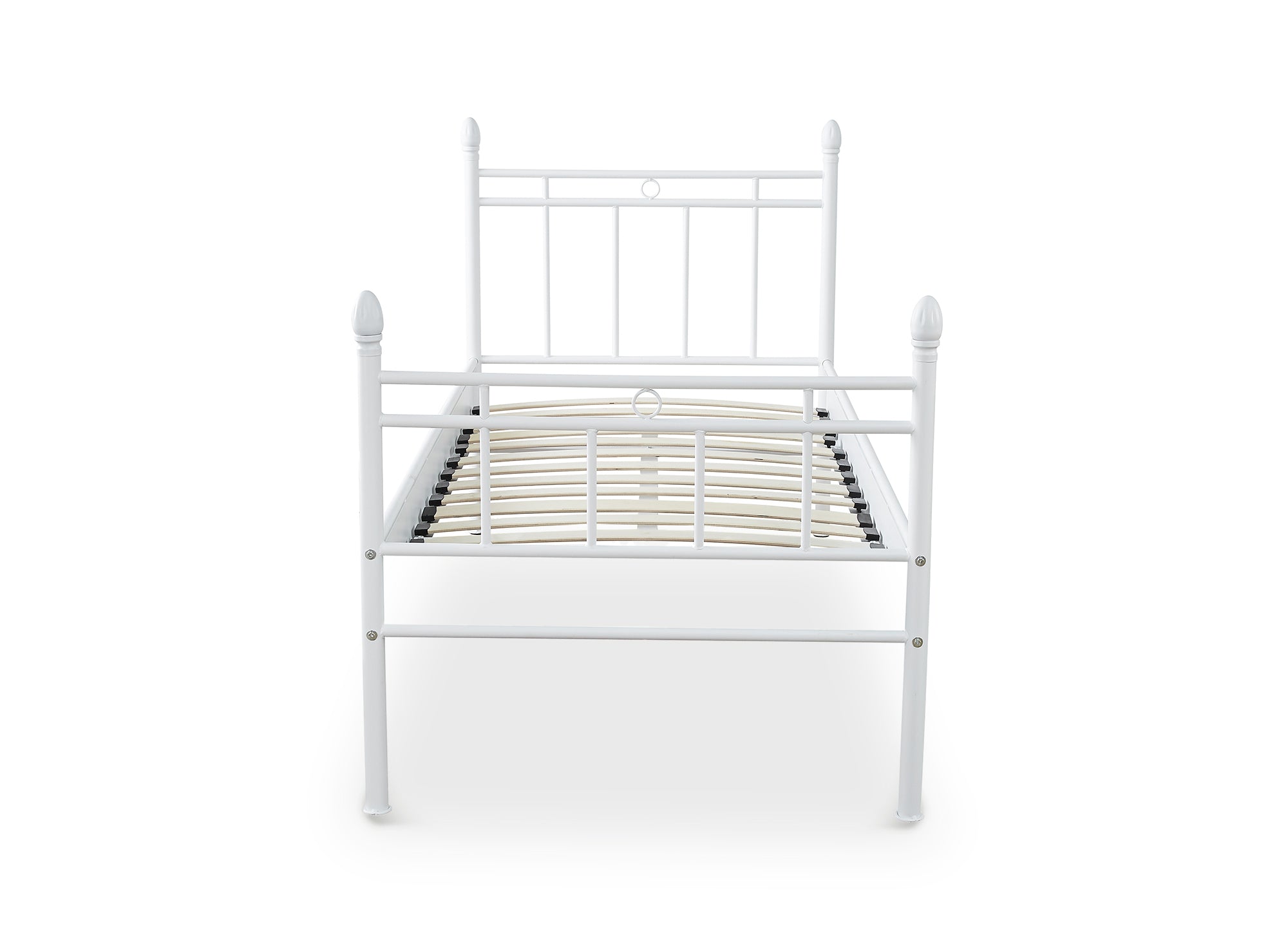 Lit simple en métal blanc KADY 90 x 190 cm