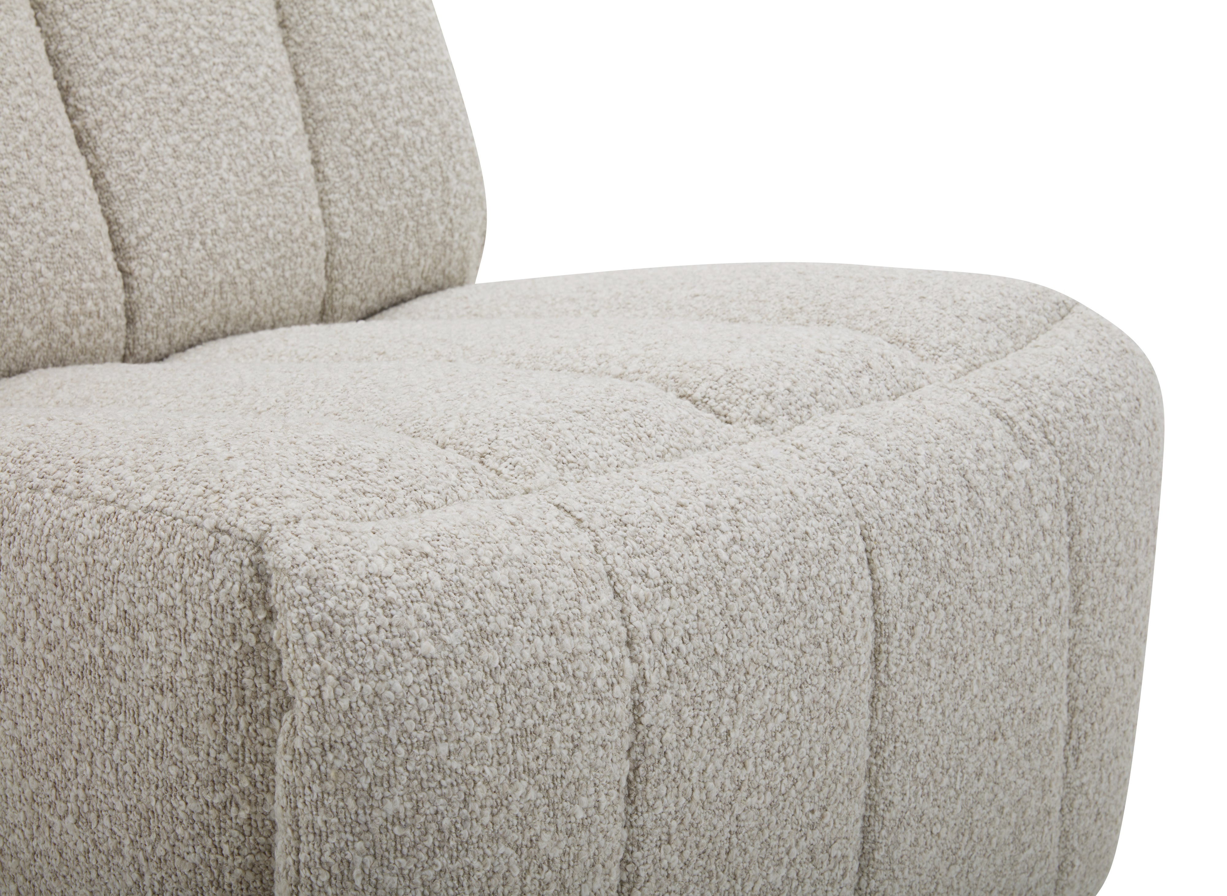 Fauteuil relax pivotant à commande manuelle effet peau de mouton beige TILIO