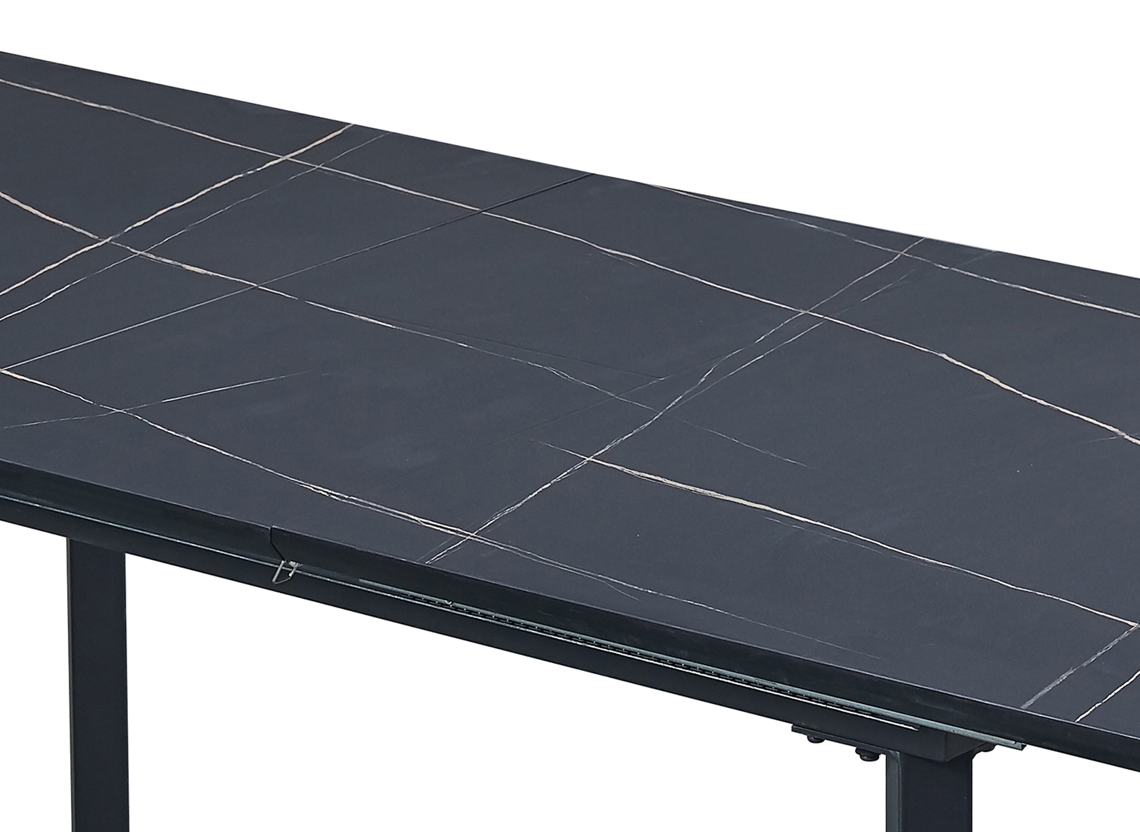 Table à manger rectangulaire extensible pieds métal noir ELEA
