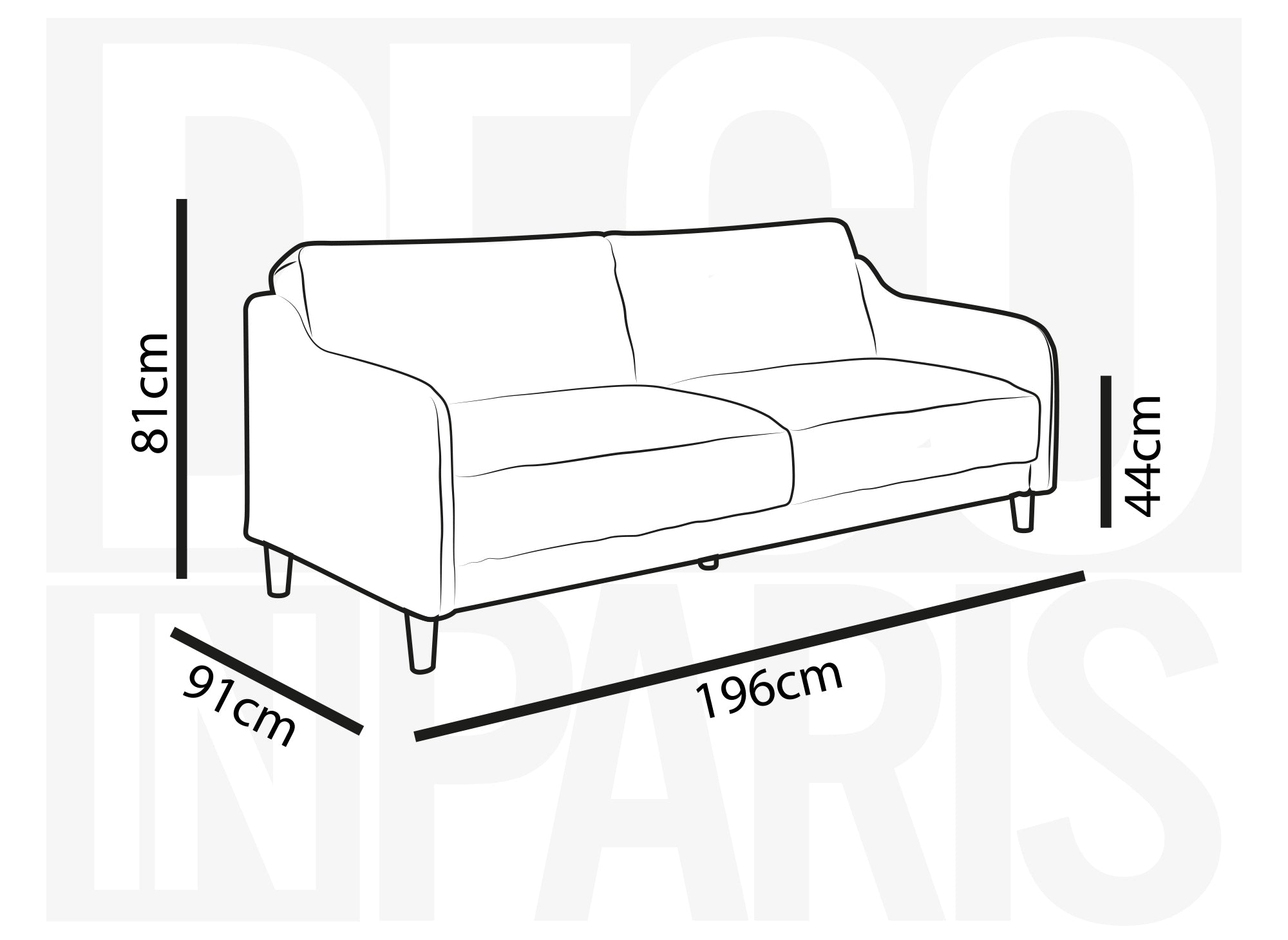 Canapé clic clac 3 places en tissu beige MARLON